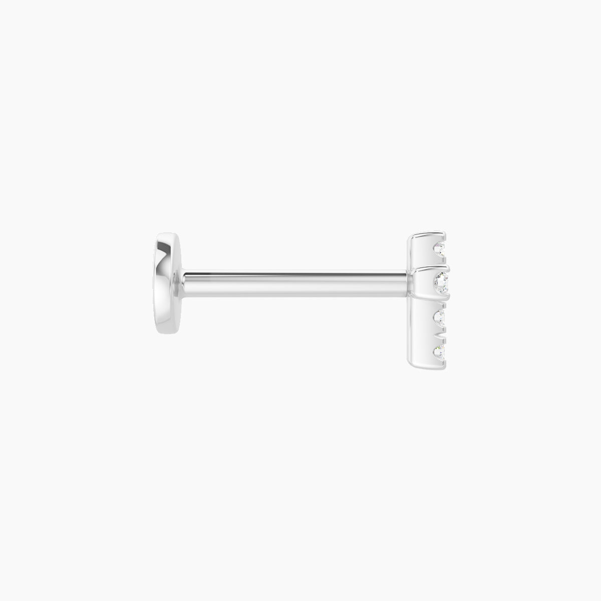 Junon | 18k White Gold 5 mm 8 mm Cross Diamond Nose Piercing