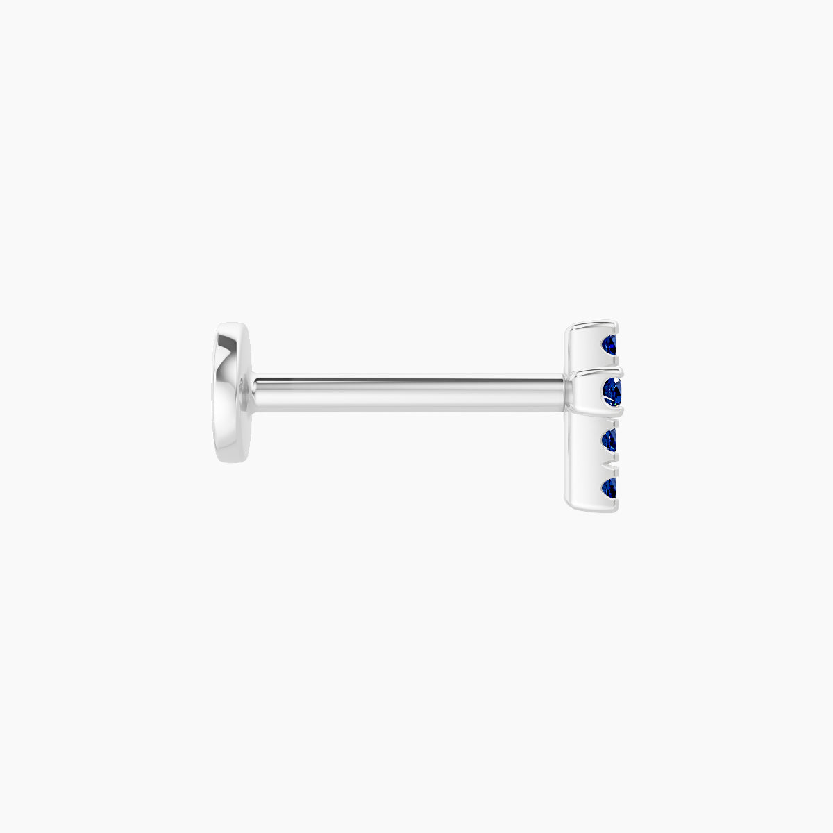 Junon | 18k White Gold 8 mm 5 mm Cross Sapphire Nose Piercing