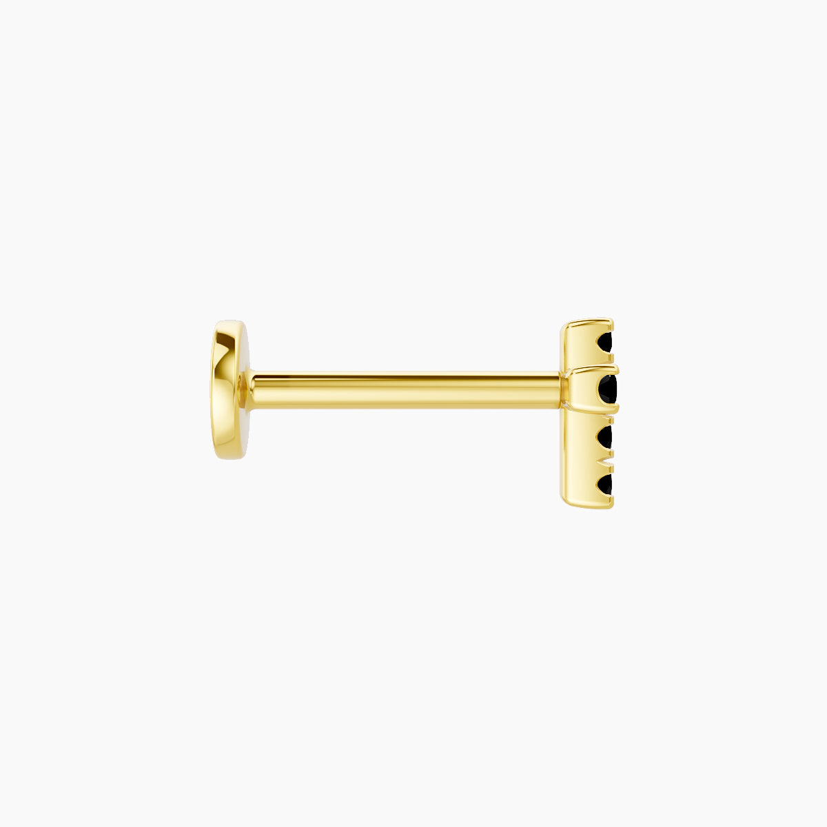 Junon | 18k Yellow Gold 8 mm 5 mm Cross Black Diamond Nose Piercing