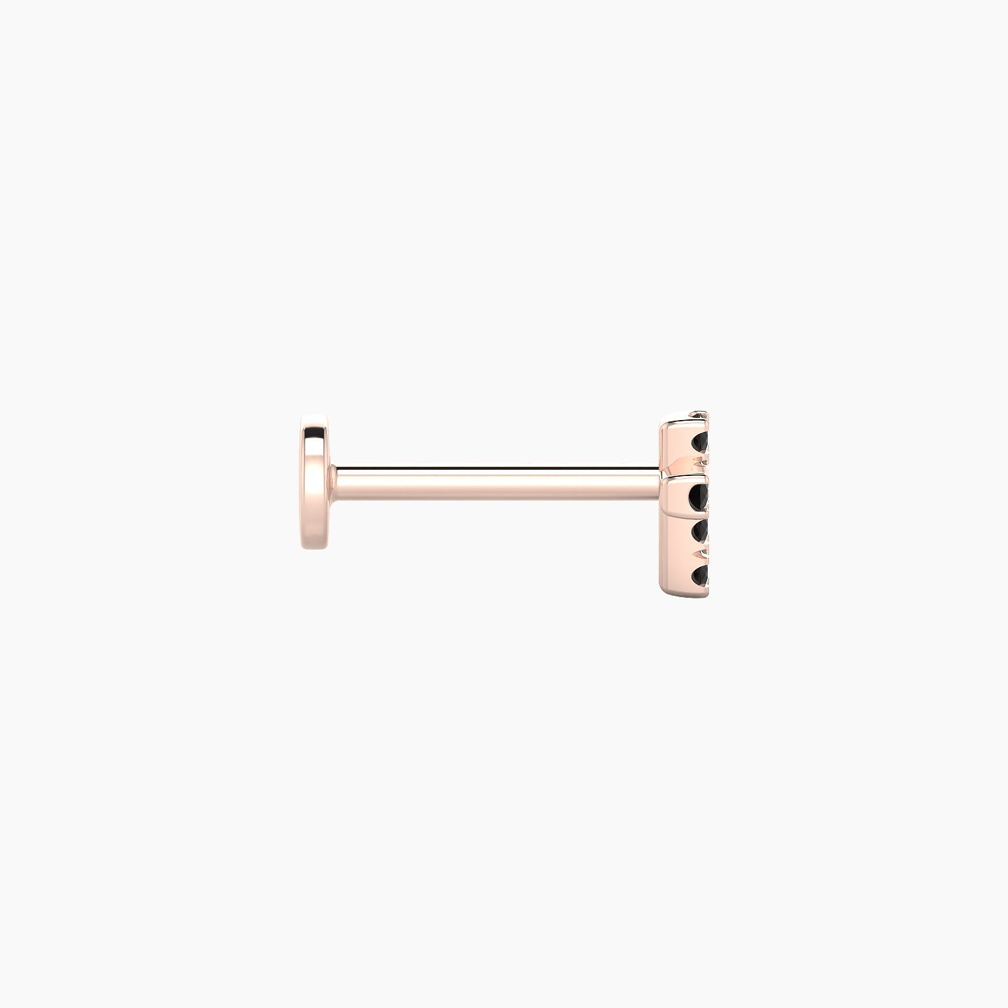 Junon | 18k Rose Gold 8 mm 5 mm Cross Black Diamond Nostril Piercing