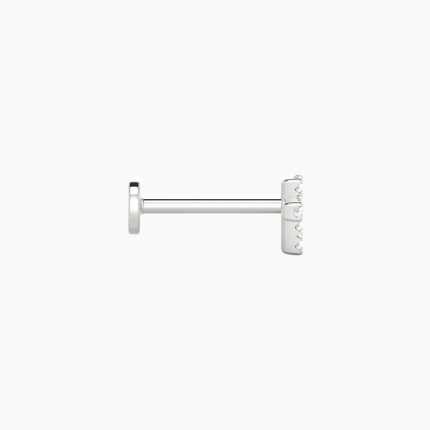 Junon | 18k White Gold 5 mm 8 mm Cross Diamond Nostril Piercing