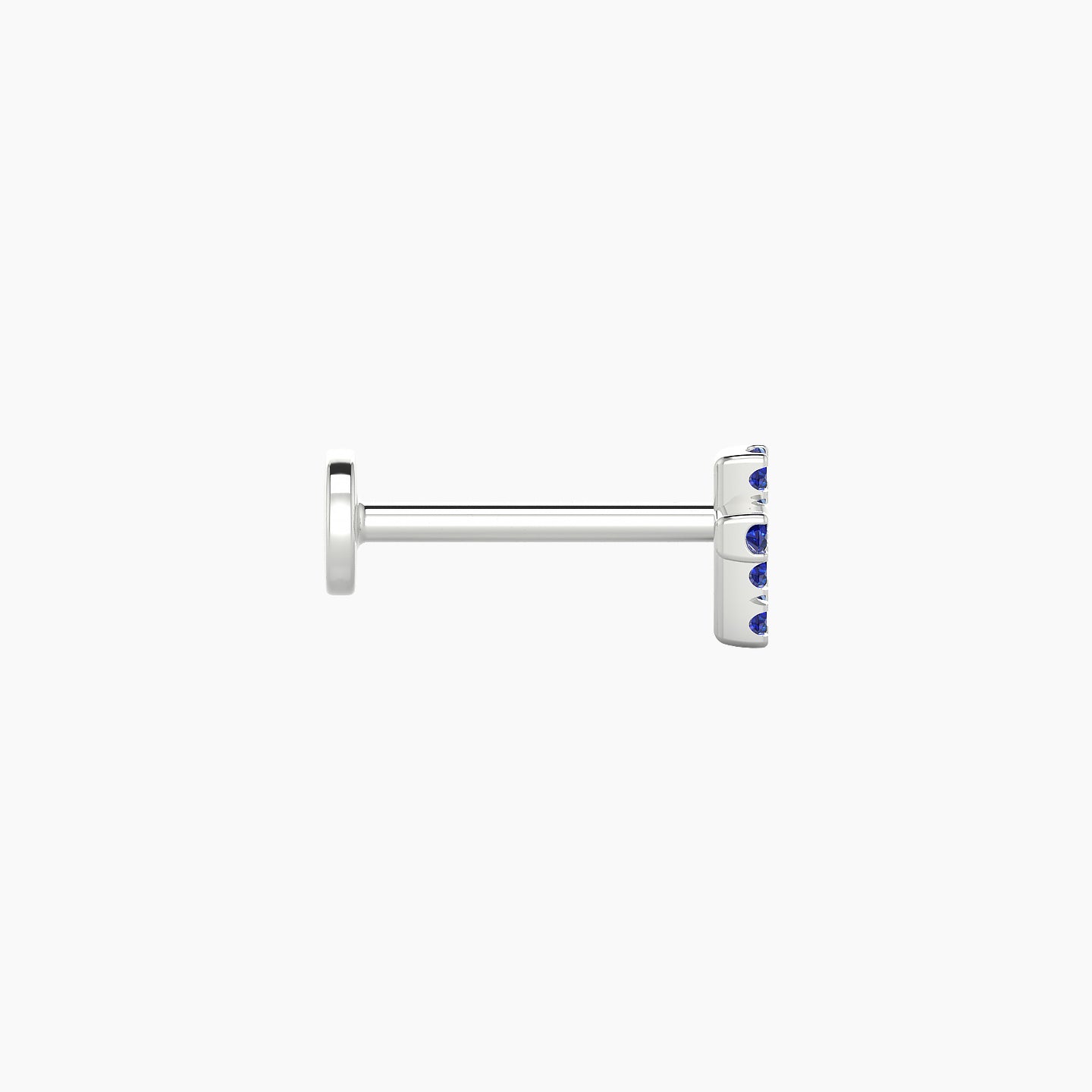 Junon | 18k White Gold 8 mm 5 mm Cross Sapphire Nostril Piercing