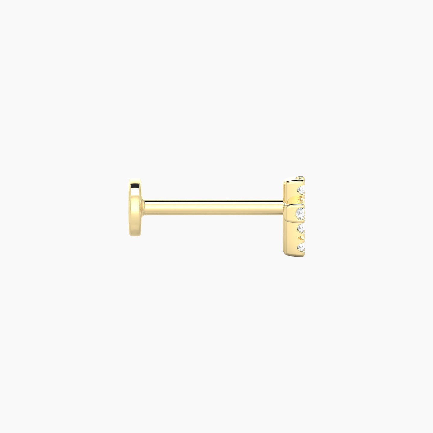 Junon | 18k Yellow Gold 5 mm 8 mm Cross Diamond Nostril Piercing