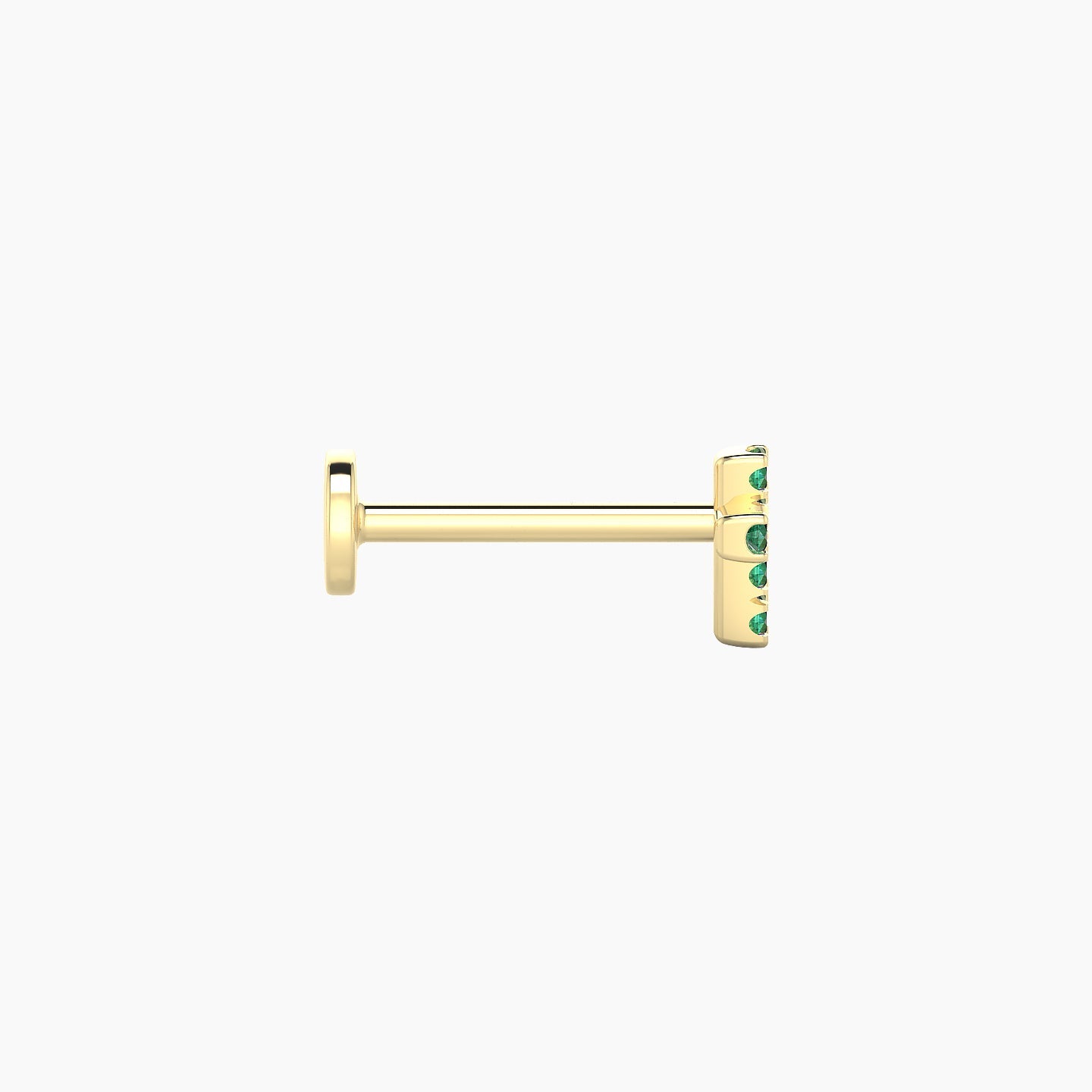 Junon | 18k Yellow Gold 8 mm 5 mm Cross Emerald Nostril Piercing