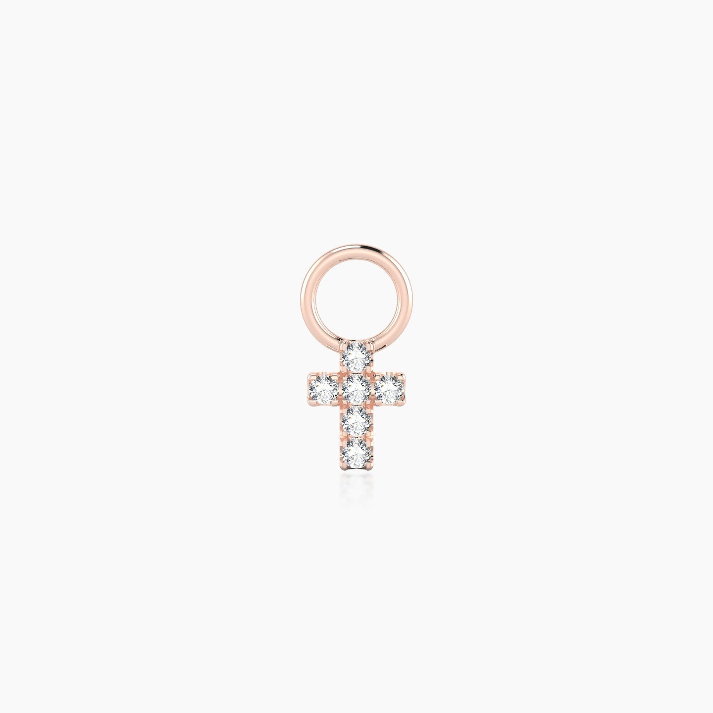 Junon | 18k Rose Gold 5 mm Cross Diamond Charm
