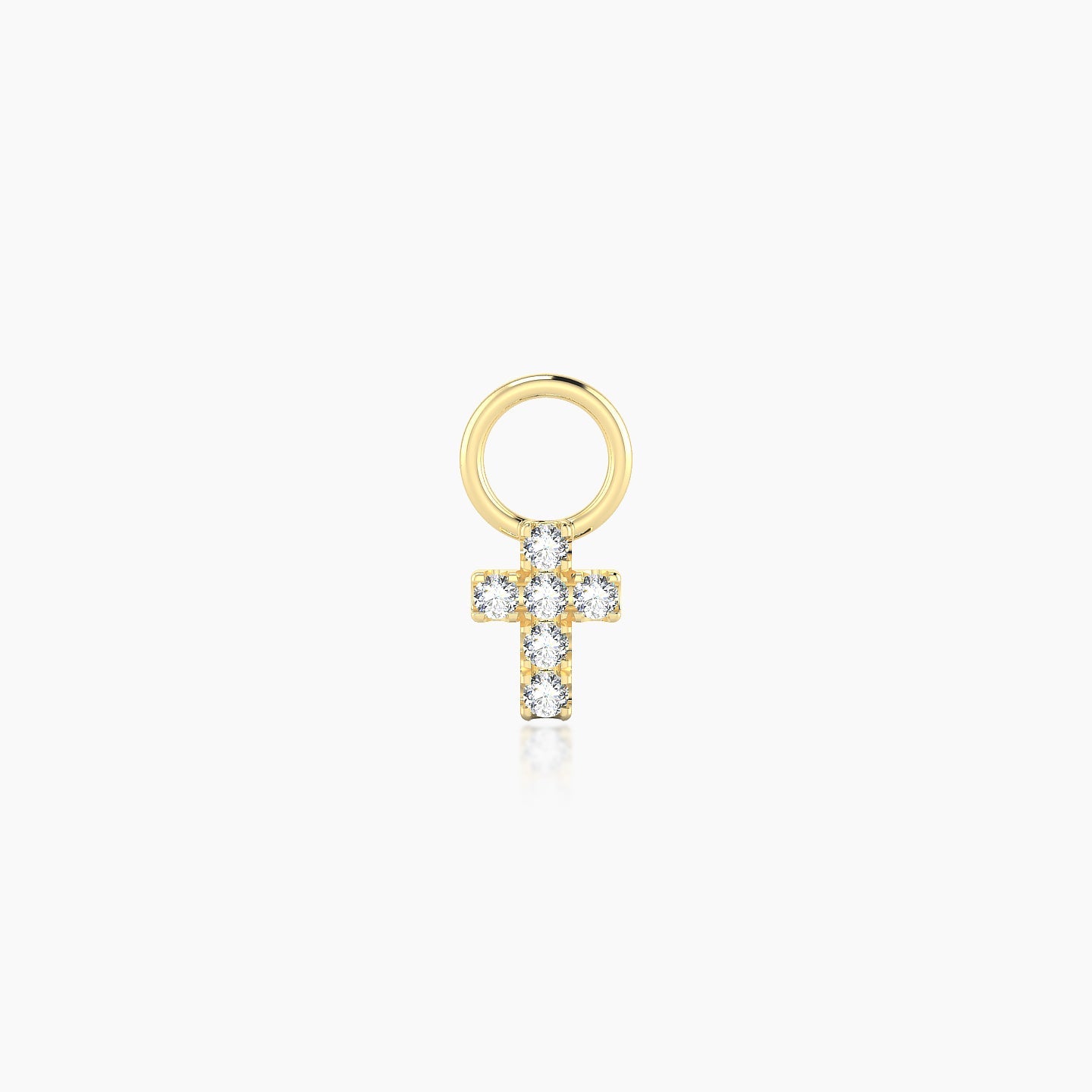 Junon | 18k Yellow Gold 5 mm Cross Diamond Charm
