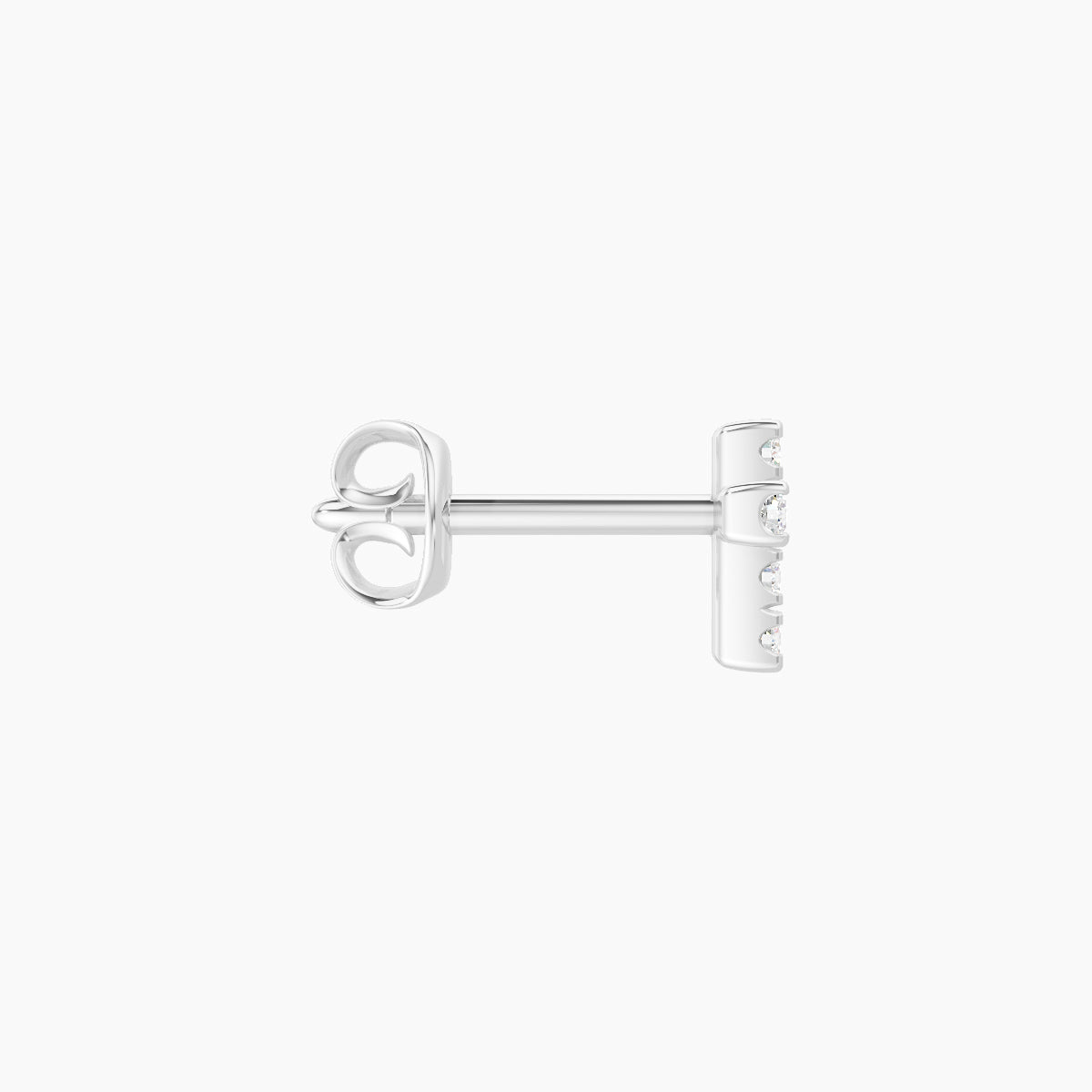 Junon | 18k White Gold 5 mm Cross Diamond Earring