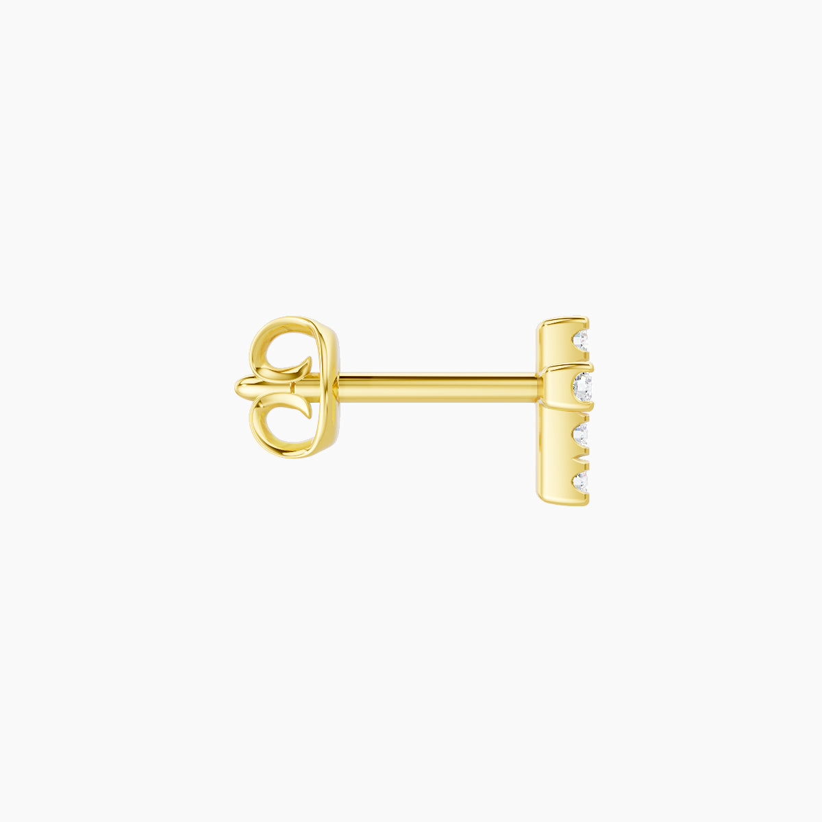 Junon | 18k Yellow Gold 5 mm Cross Diamond Earring