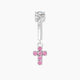 Junon | Piercing Rook Croix Saphir Rose & Diamant