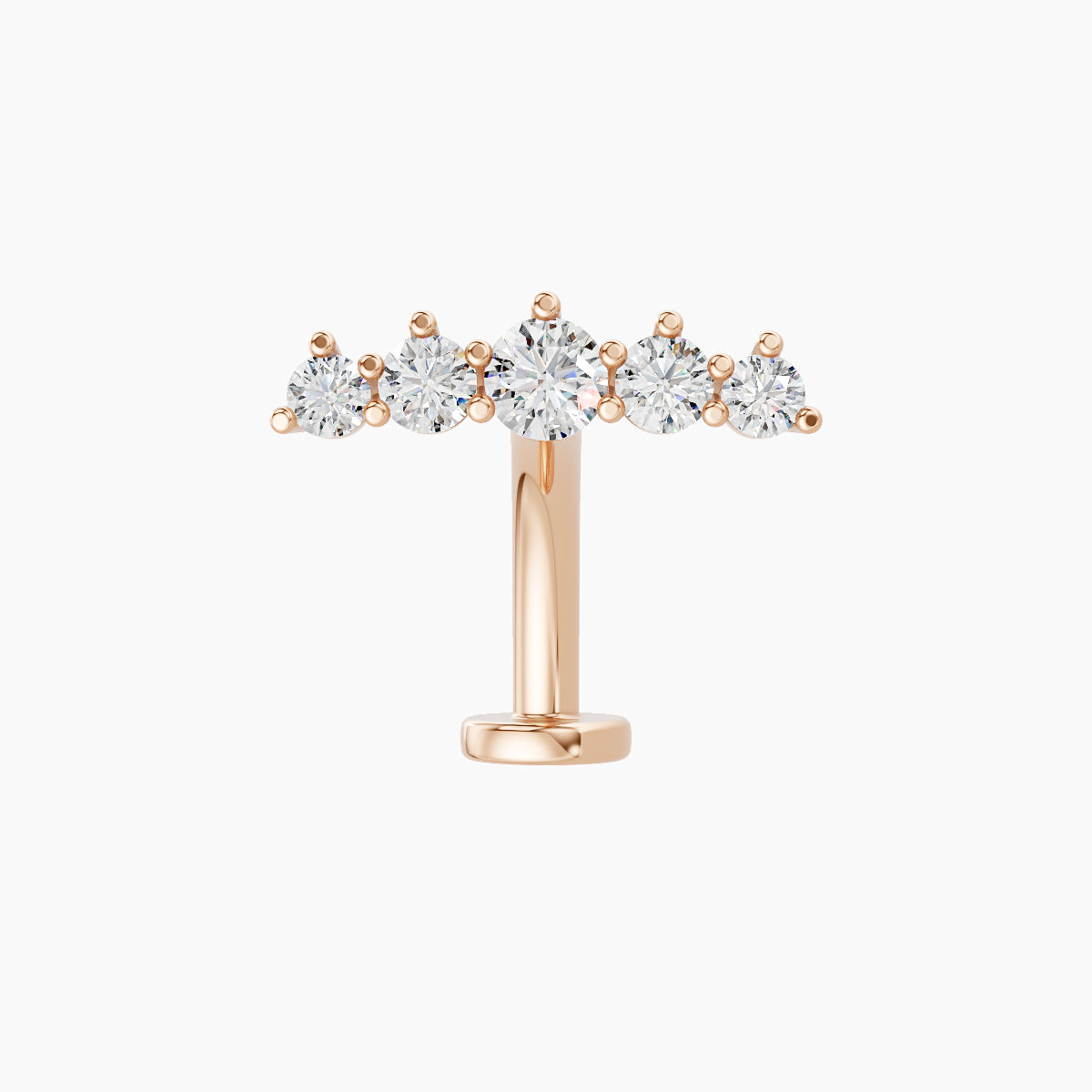 Justice | 18k Rose Gold 12 mm 10 mm Long Diamond Floating Navel Piercing