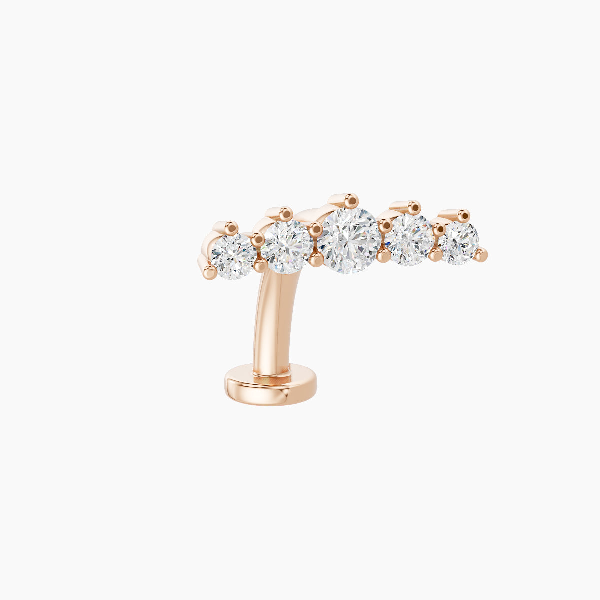 Justice | 18k Rose Gold 12 mm 10 mm Long Diamond Floating Navel Piercing