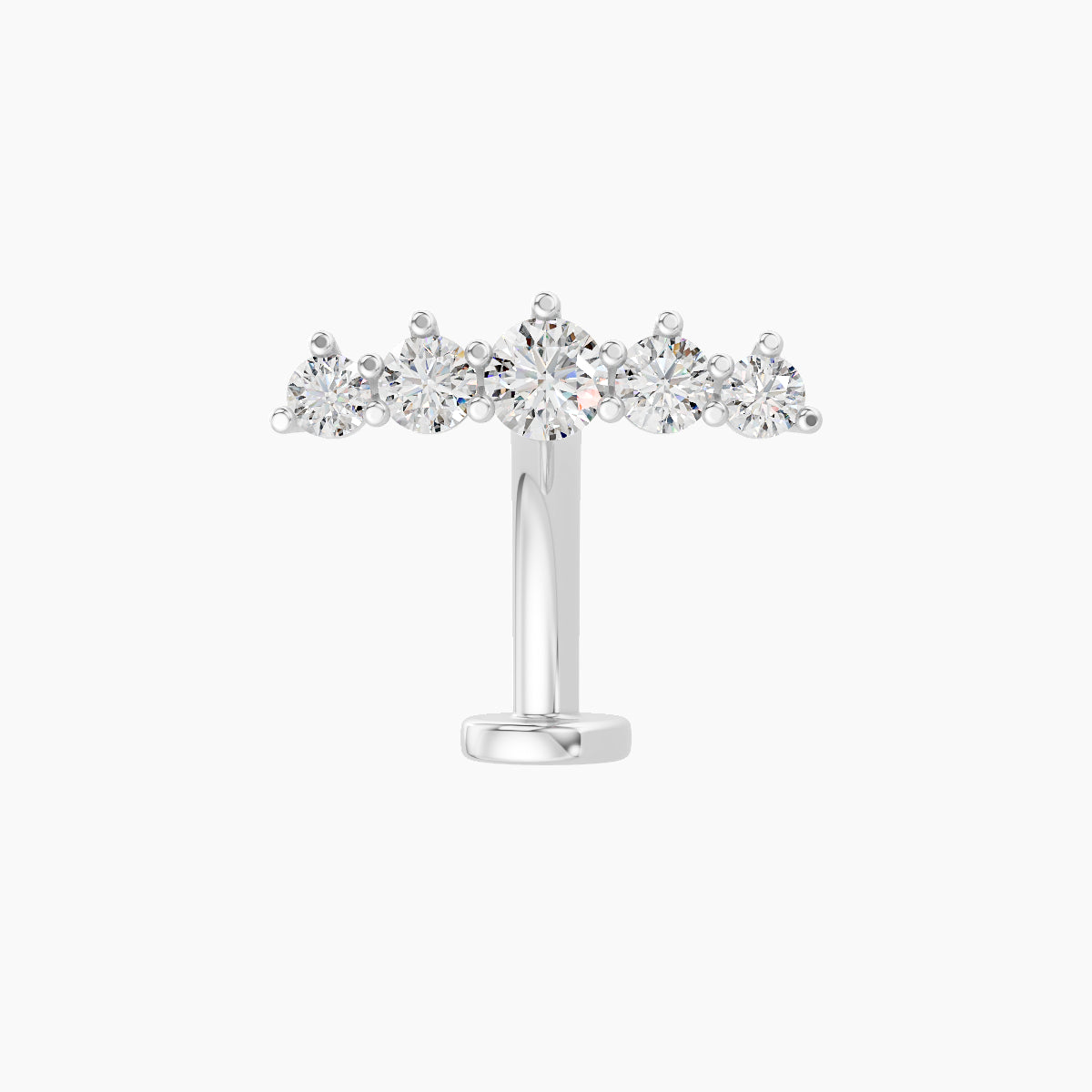 Justice | 18k White Gold 12 mm 10 mm Long Diamond Floating Navel Piercing