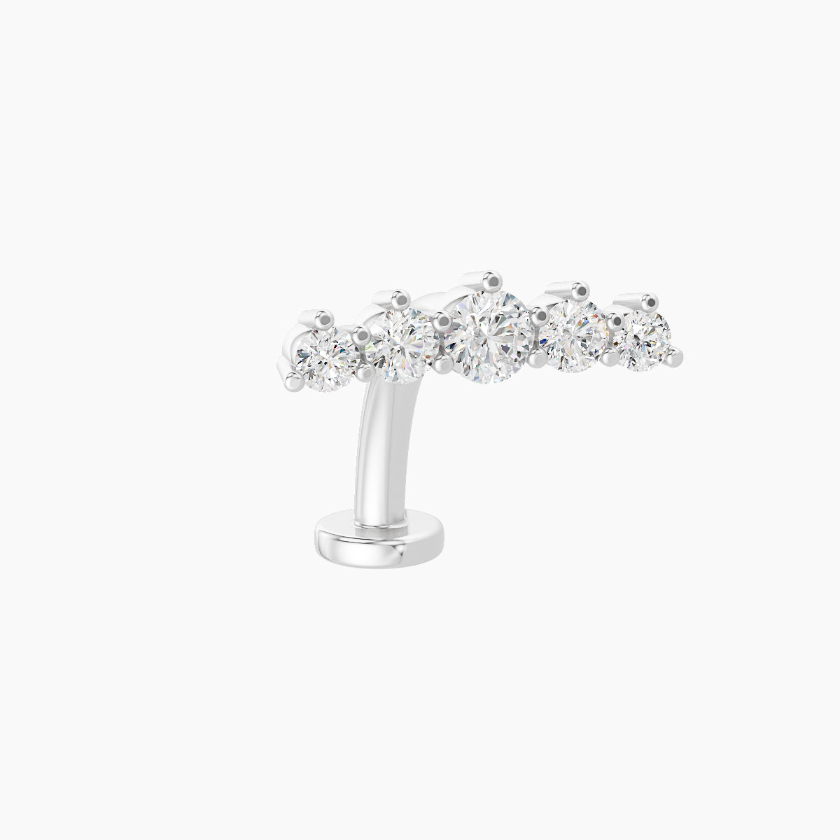 Justice | 18k White Gold 12 mm 10 mm Long Diamond Floating Navel Piercing