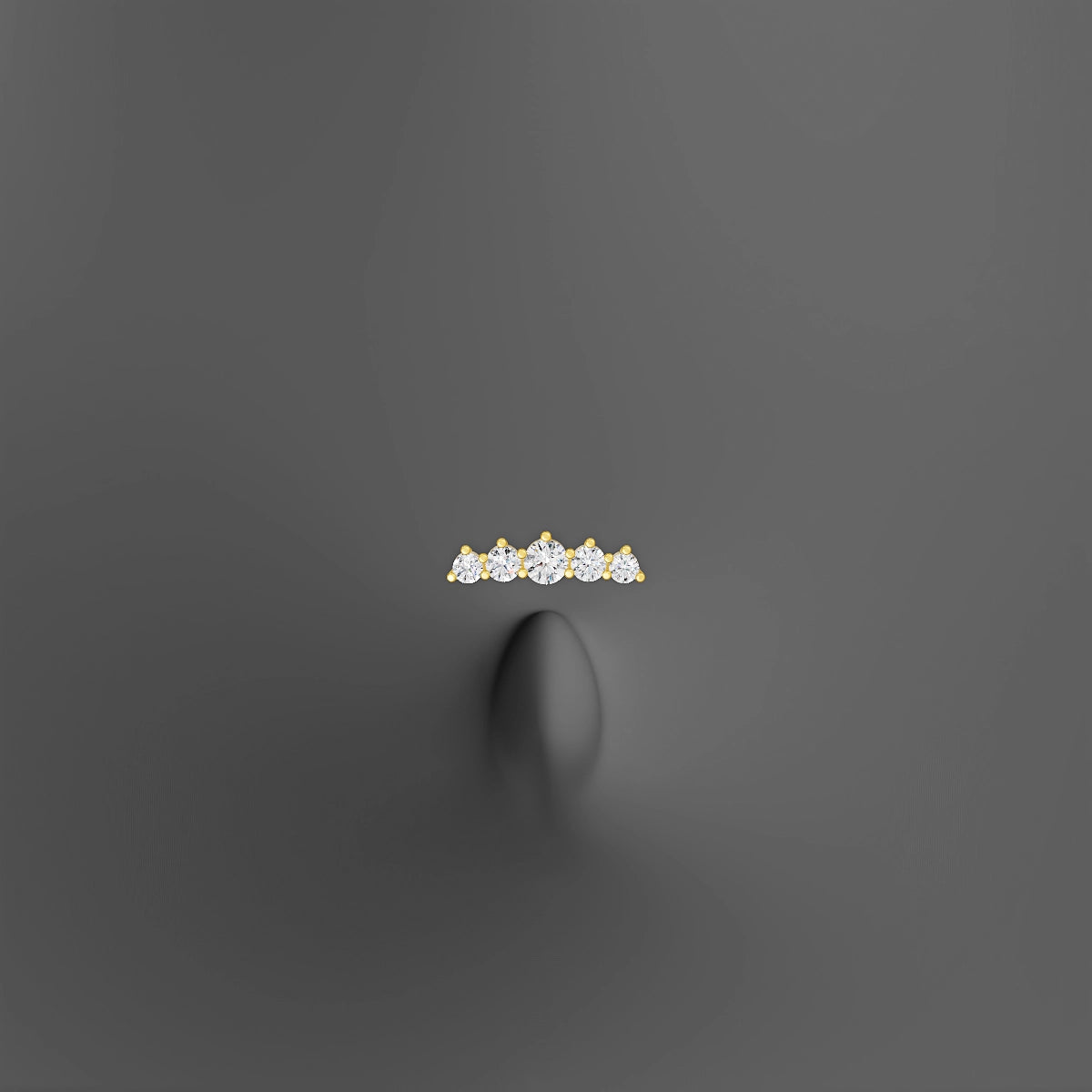 Justice | 18k Yellow Gold 12 mm 10 mm Long Diamond Floating Navel Piercing
