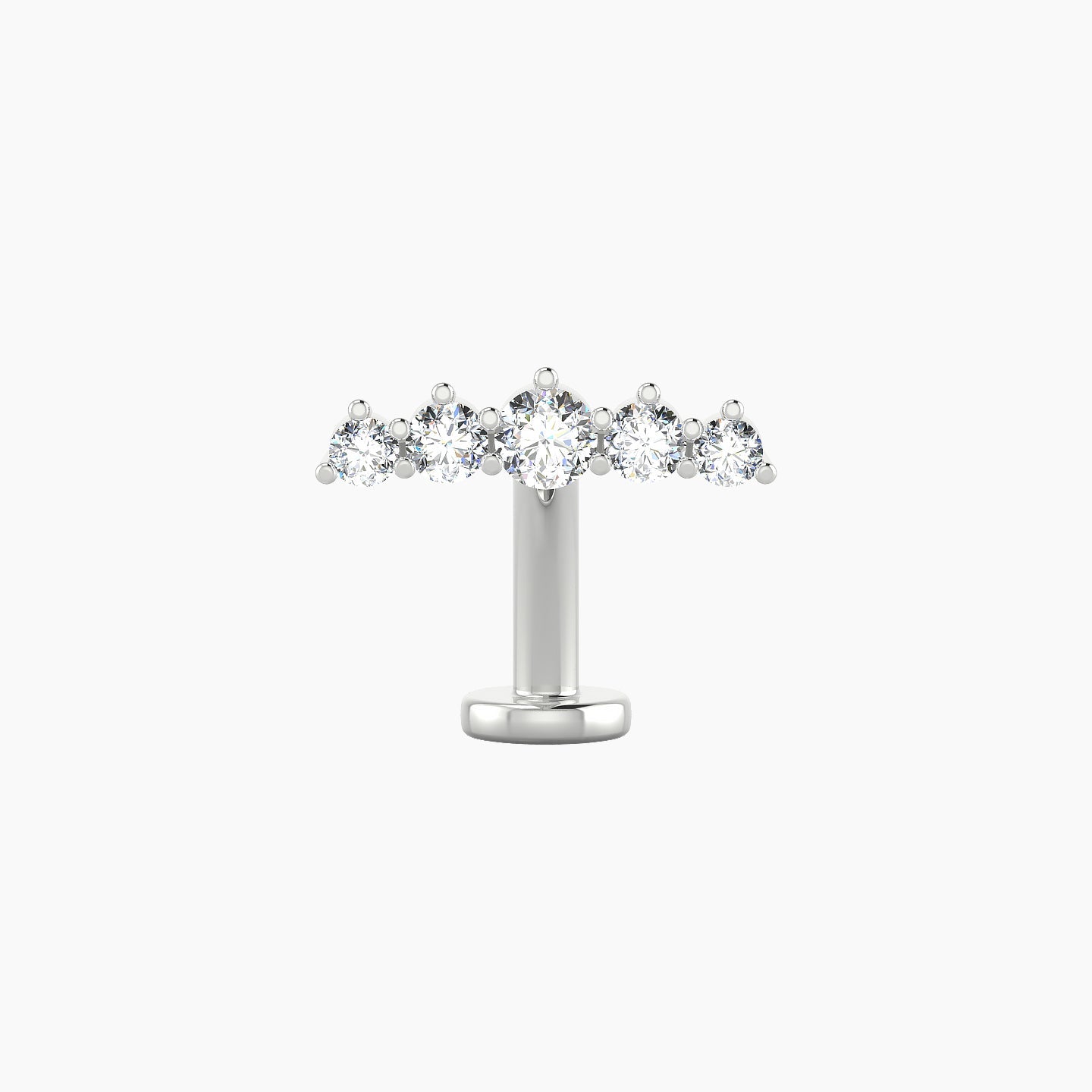 Justice | 18k White Gold 12 mm 10 mm Long Diamond Floating Navel Piercing