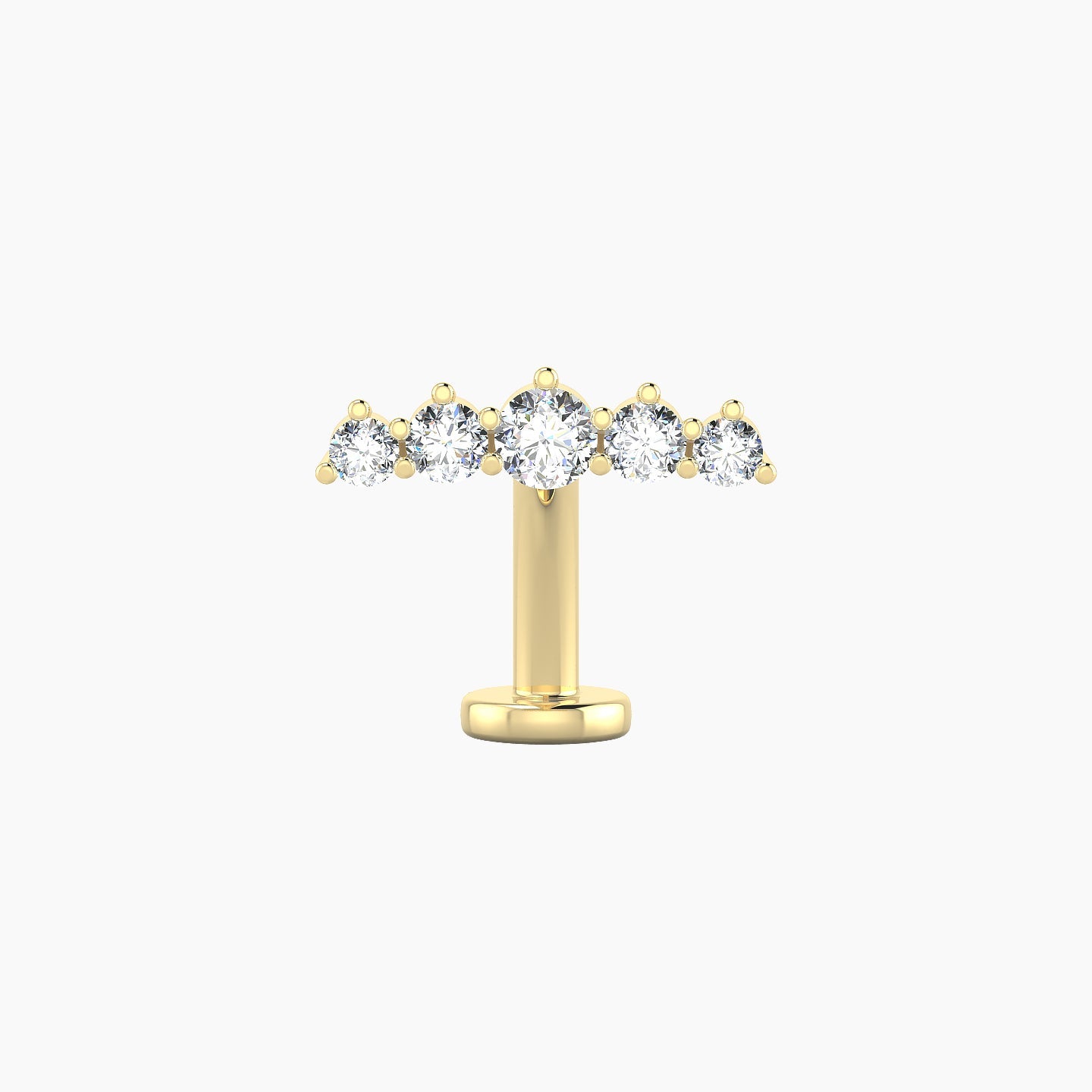 Justice | 18k Yellow Gold 12 mm 10 mm Long Diamond Floating Navel Piercing