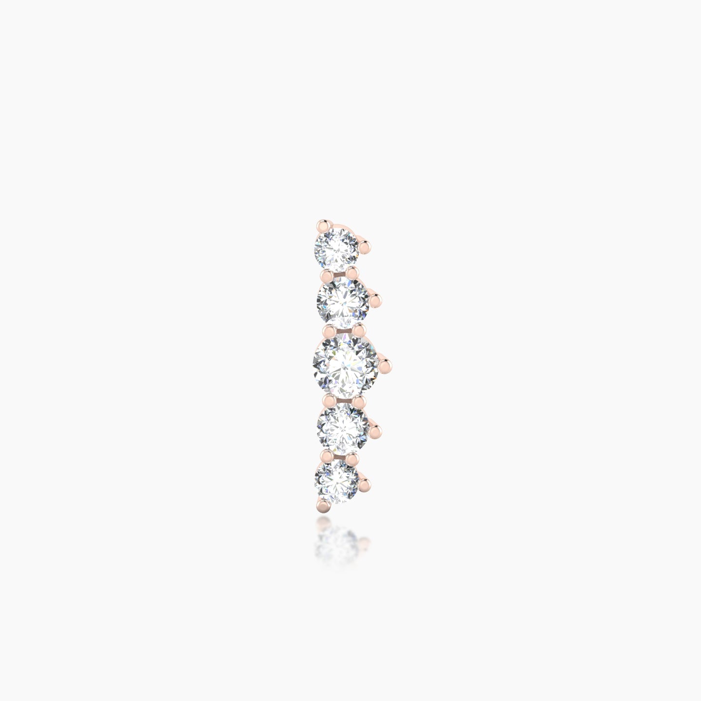 Justice | 18k Rose Gold 12 mm 5 mm Long Diamond Piercing