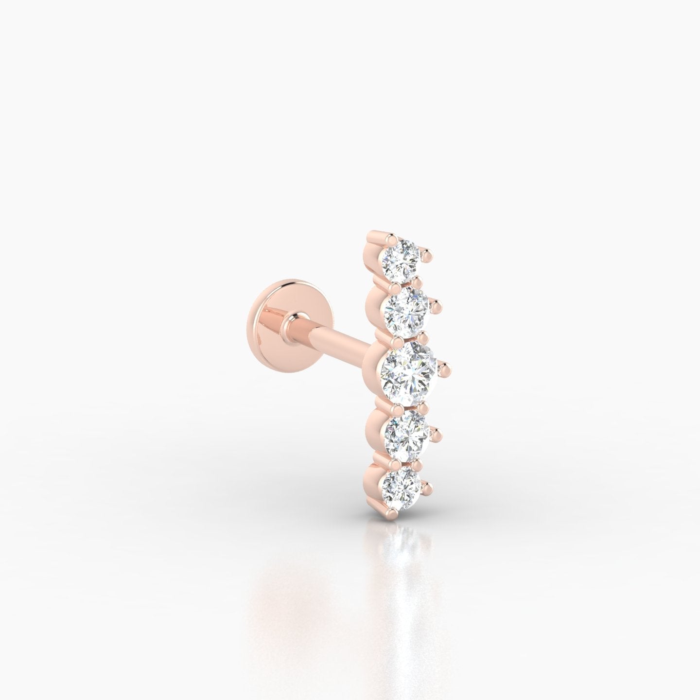 Justice | 18k Rose Gold 12 mm 5 mm Long Diamond Piercing