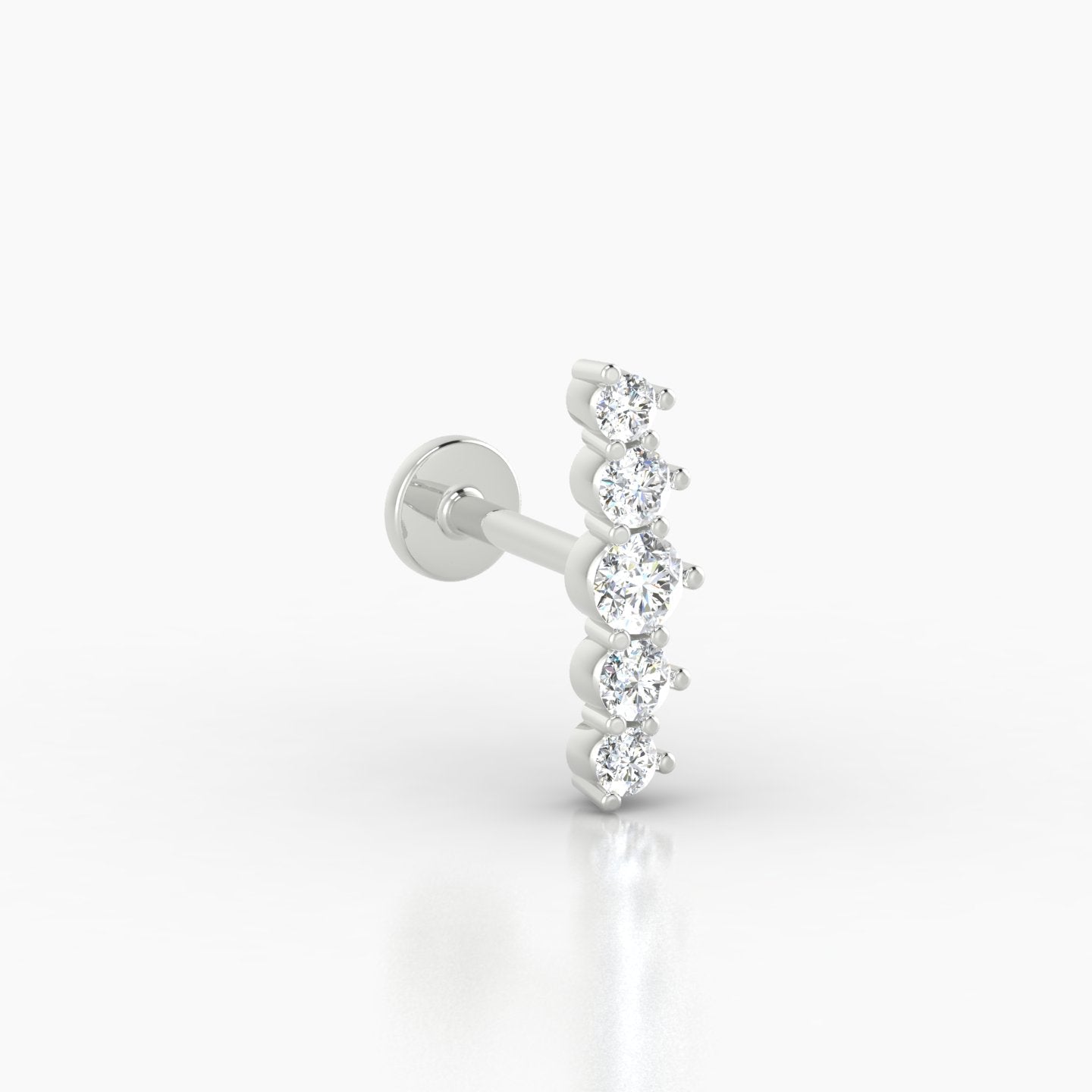 Justice | 18k White Gold 12 mm 5 mm Long Diamond Piercing