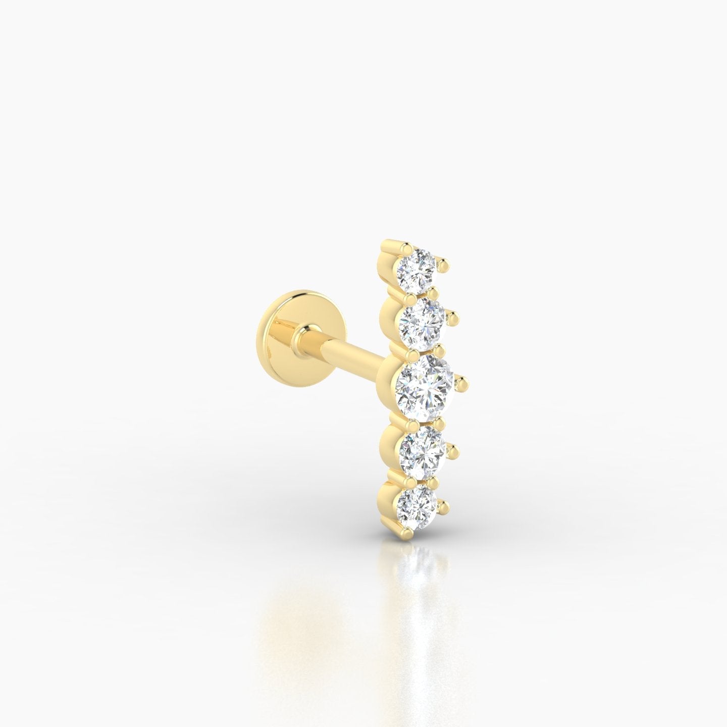 Justice | 18k Yellow Gold 12 mm 5 mm Long Diamond Piercing