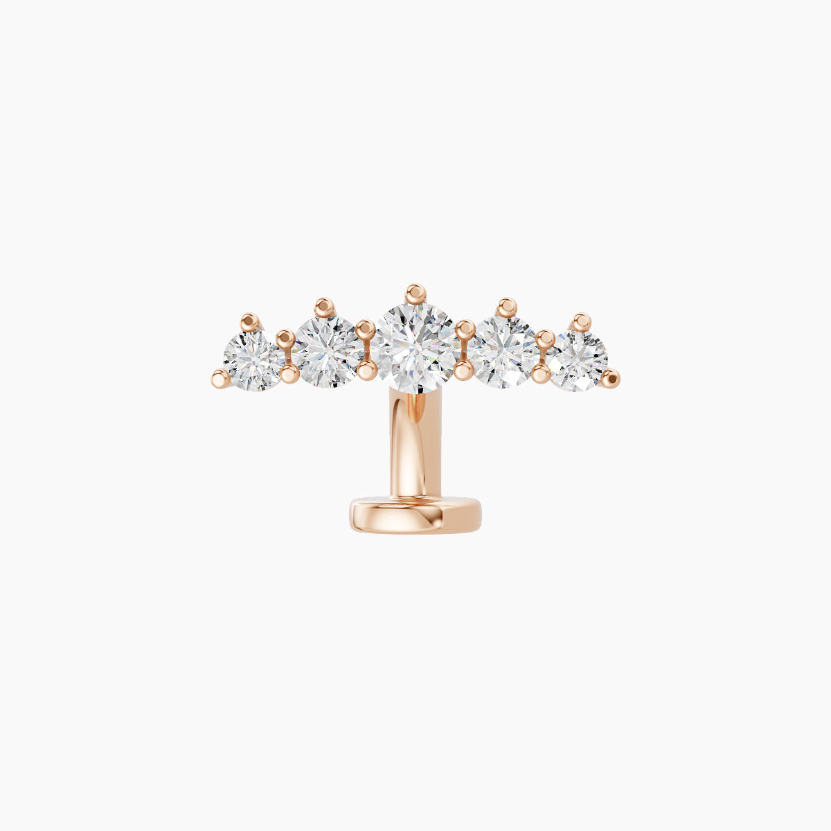 Justice | 18k Rose Gold 12 mm 6 mm Long Diamond Floating Navel Piercing