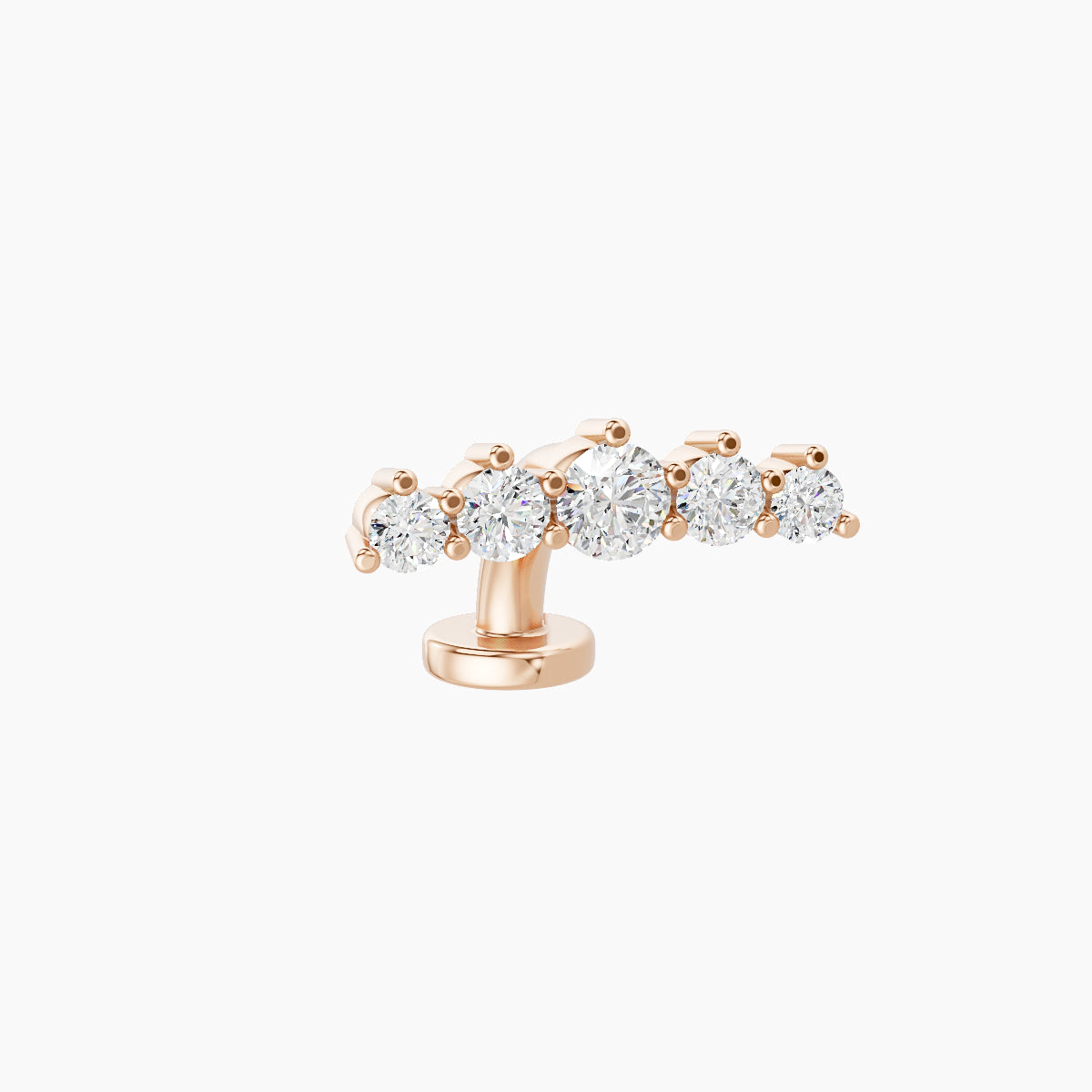 Justice | 18k Rose Gold 12 mm 6 mm Long Diamond Floating Navel Piercing