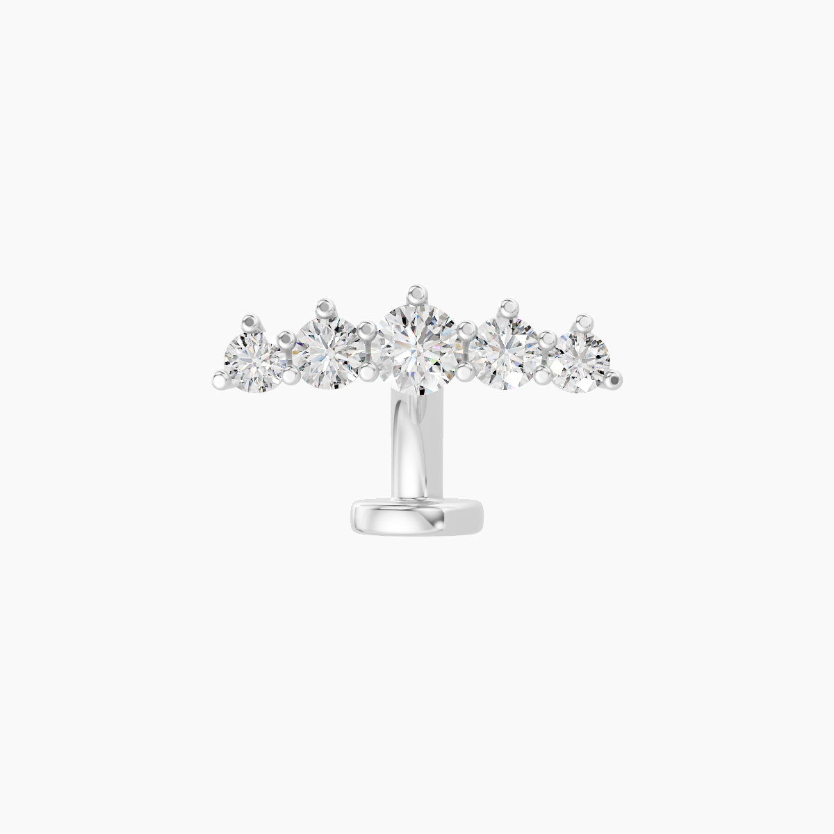 Justice | 18k White Gold 12 mm 6 mm Long Diamond Floating Navel Piercing