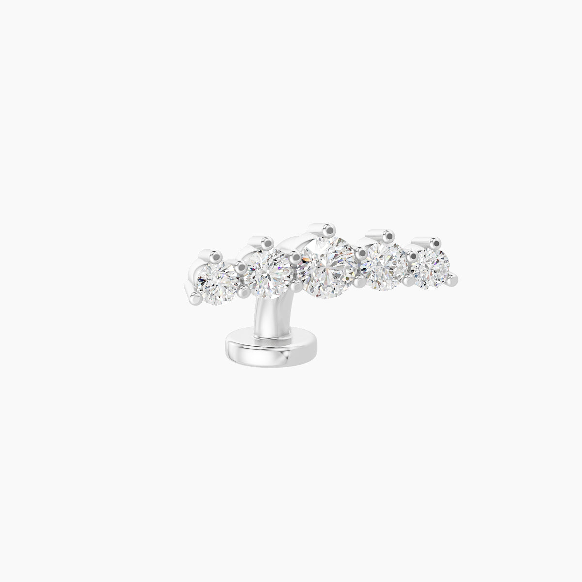 Justice | 18k White Gold 12 mm 6 mm Long Diamond Floating Navel Piercing