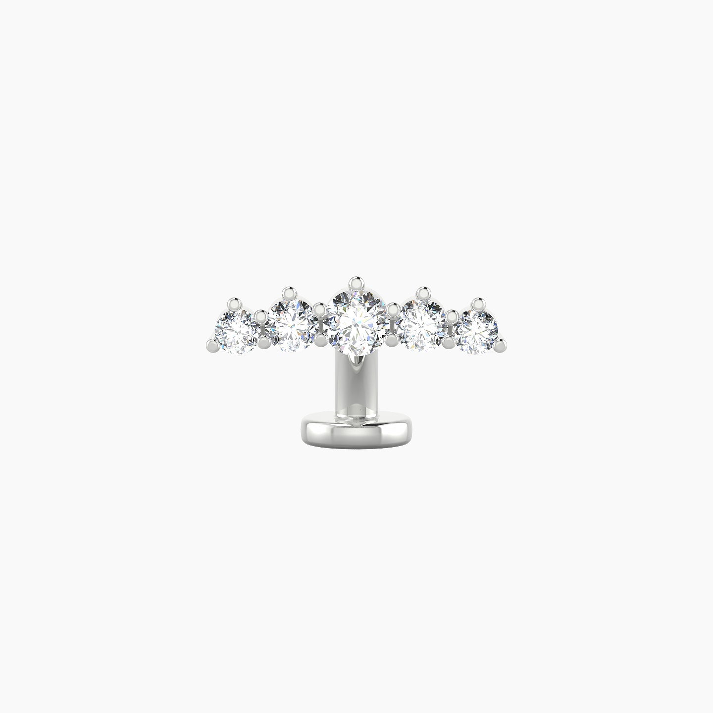 Justice | 18k White Gold 12 mm 6 mm Long Diamond Floating Navel Piercing