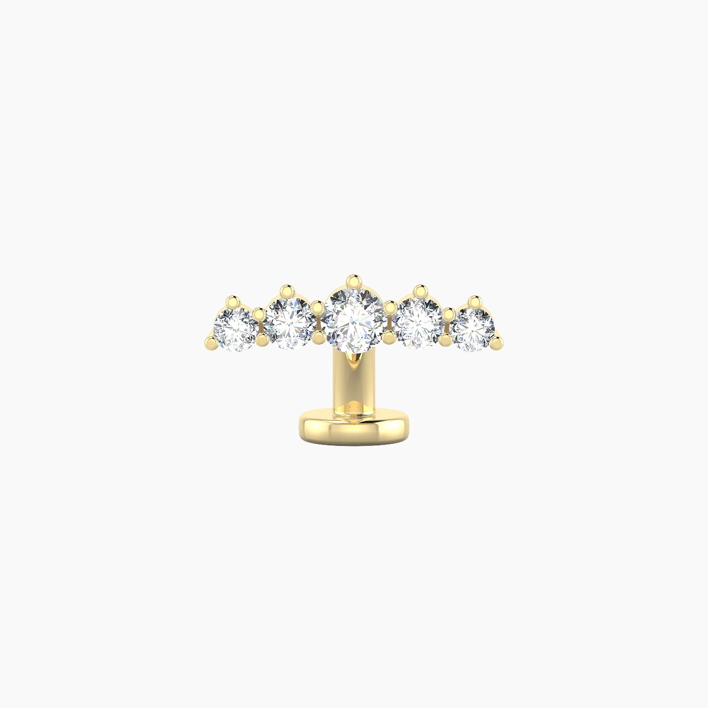 Justice | 18k Yellow Gold 12 mm 6 mm Long Diamond Floating Navel Piercing