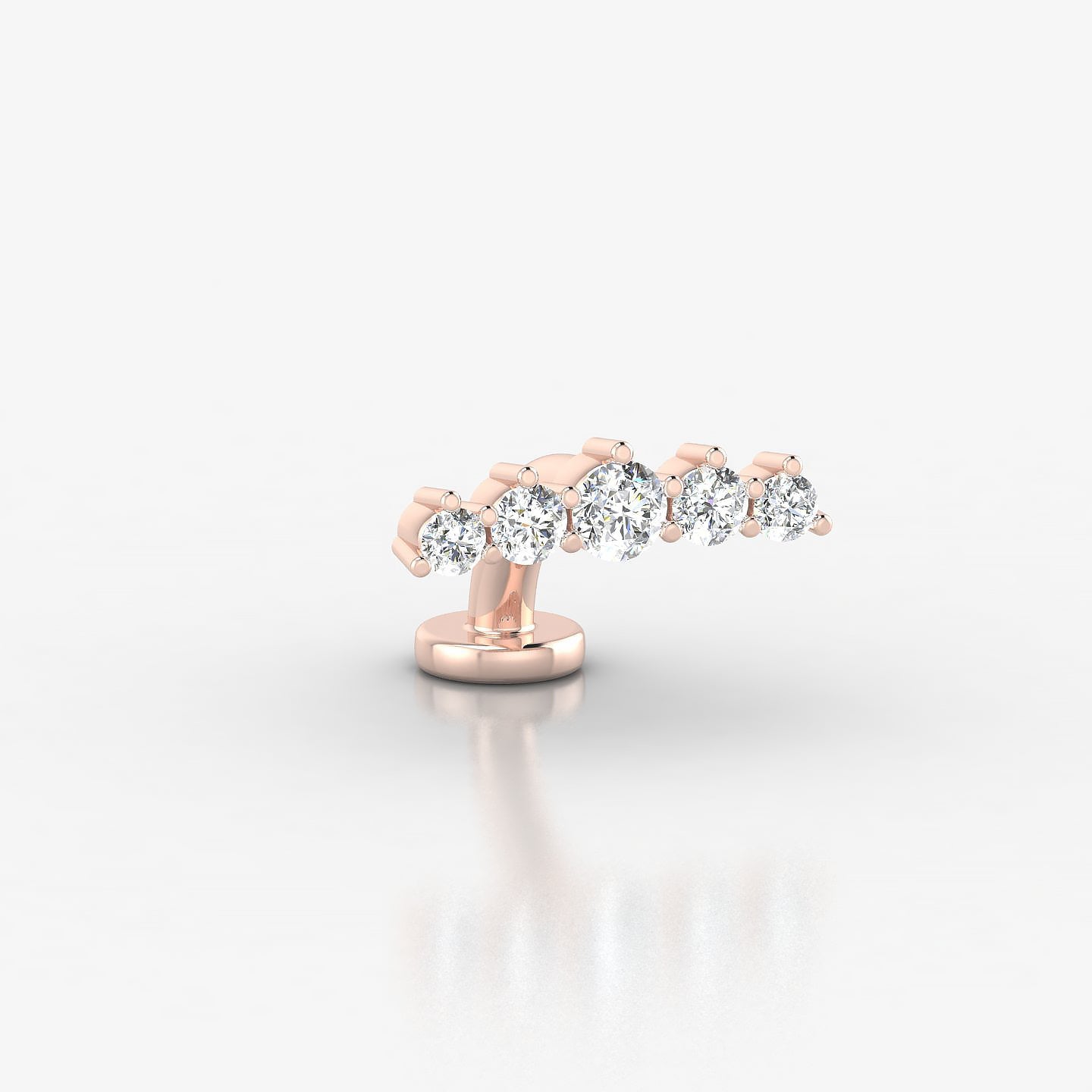 Justice | 18k Rose Gold 12 mm 6 mm Long Diamond Floating Navel Piercing