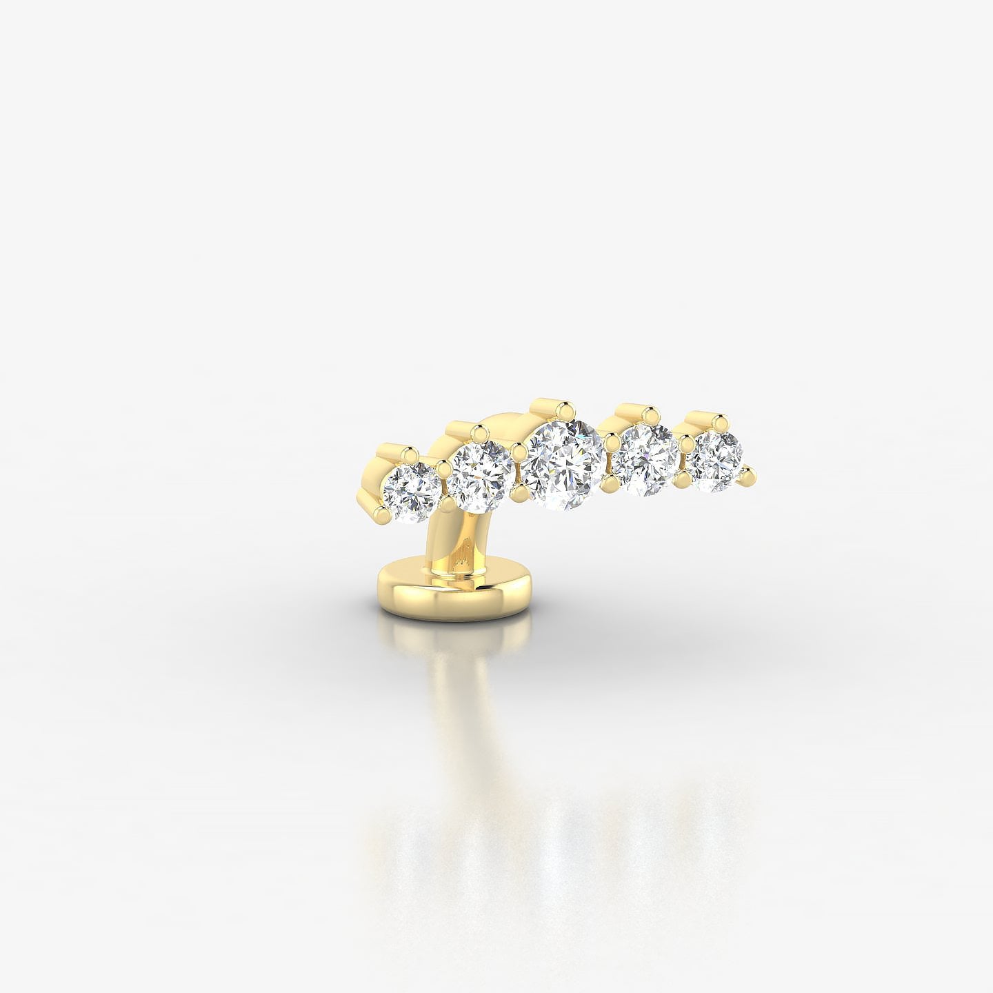 Justice | 18k Yellow Gold 12 mm 6 mm Long Diamond Floating Navel Piercing