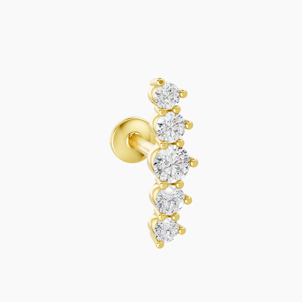 Justice | 18k Yellow Gold 12 mm 6.5 mm Long Diamond Piercing