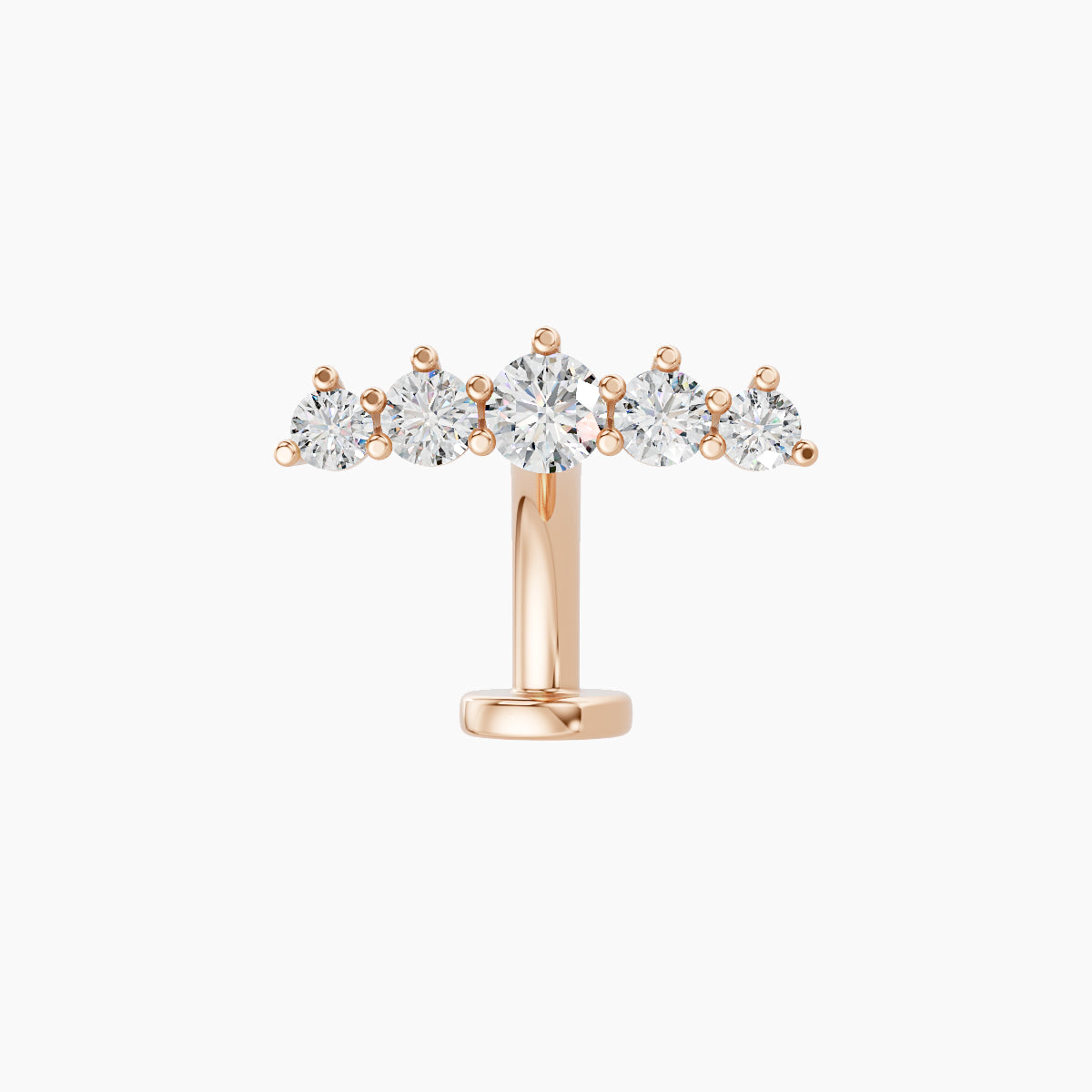 Justice | 18k Rose Gold 12 mm 8 mm Long Diamond Floating Navel Piercing