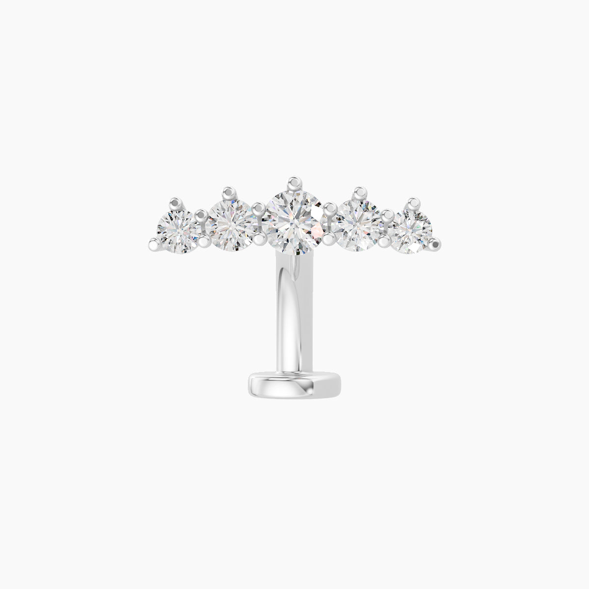 Justice | 18k White Gold 12 mm 8 mm Long Diamond Floating Navel Piercing