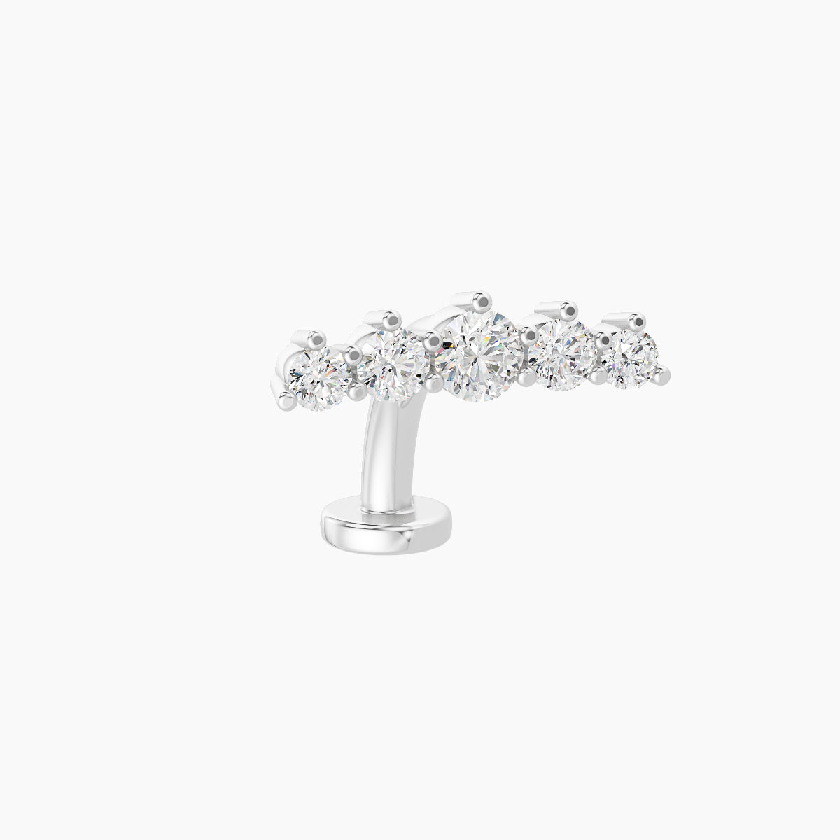 Justice | 18k White Gold 12 mm 8 mm Long Diamond Floating Navel Piercing