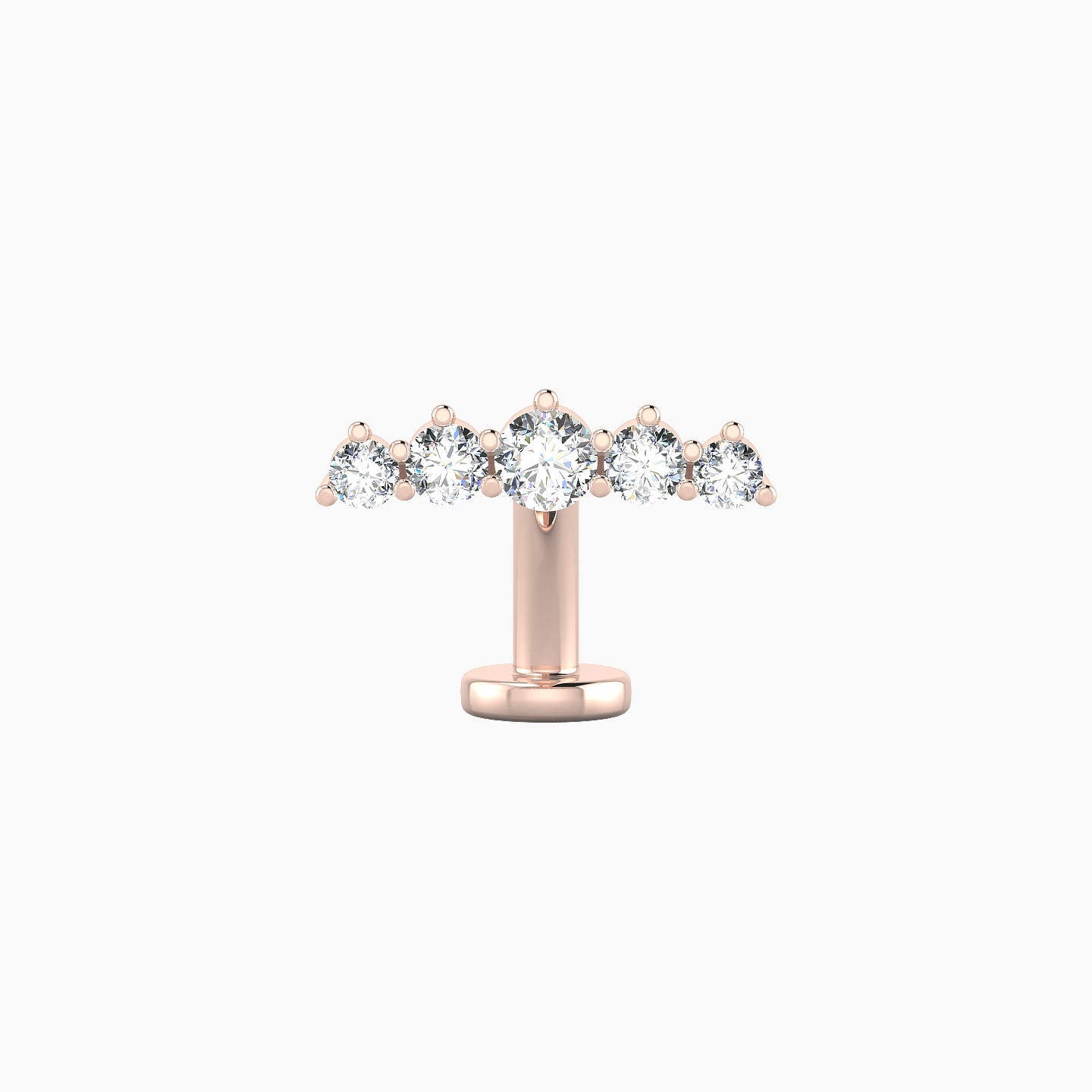 Justice | 18k Rose Gold 12 mm 8 mm Long Diamond Floating Navel Piercing