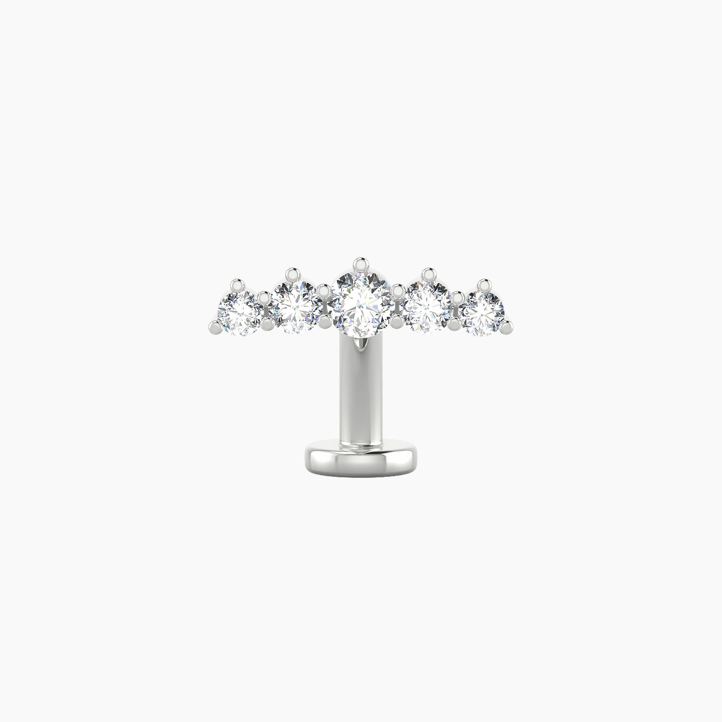 Justice | 18k White Gold 12 mm 8 mm Long Diamond Floating Navel Piercing