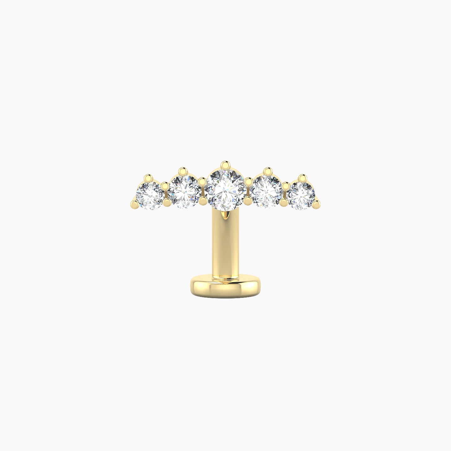 Justice | 18k Yellow Gold 12 mm 8 mm Long Diamond Floating Navel Piercing