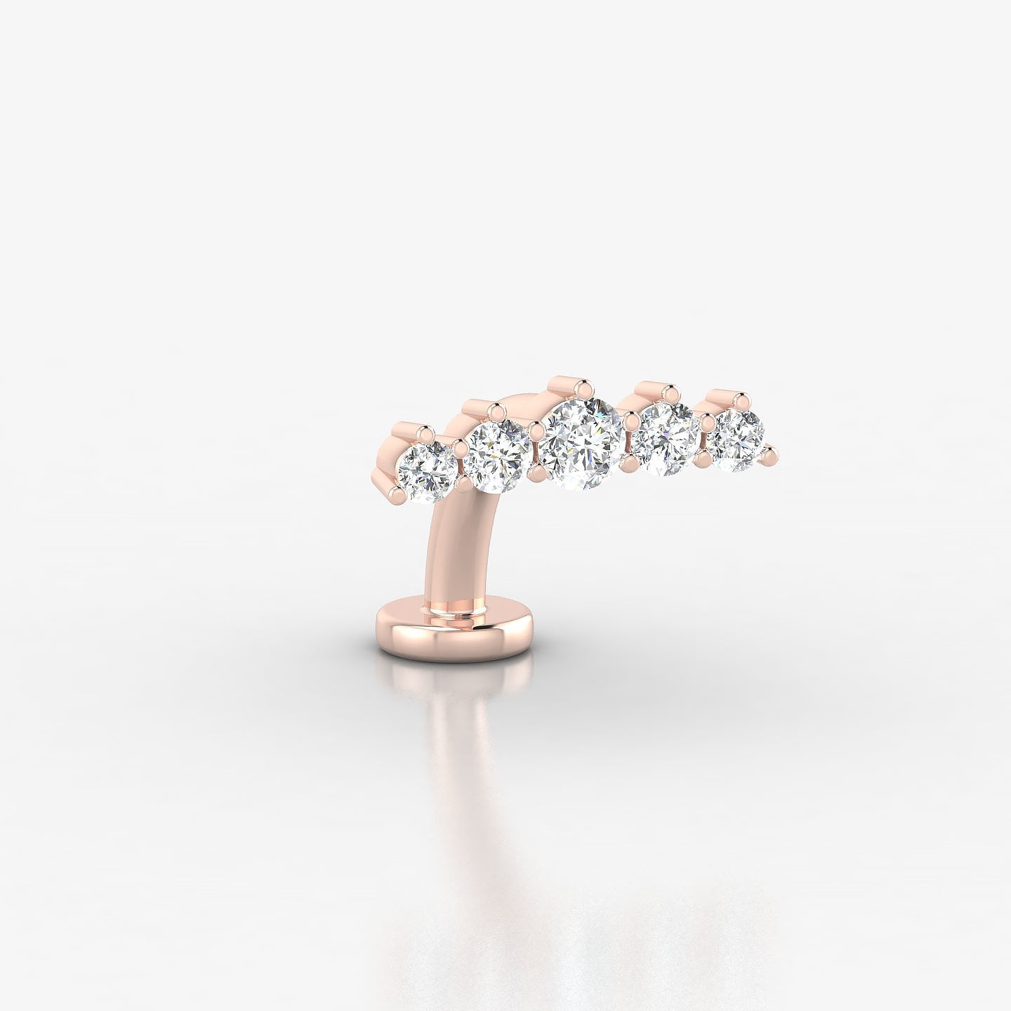 Justice | 18k Rose Gold 12 mm 8 mm Long Diamond Floating Navel Piercing