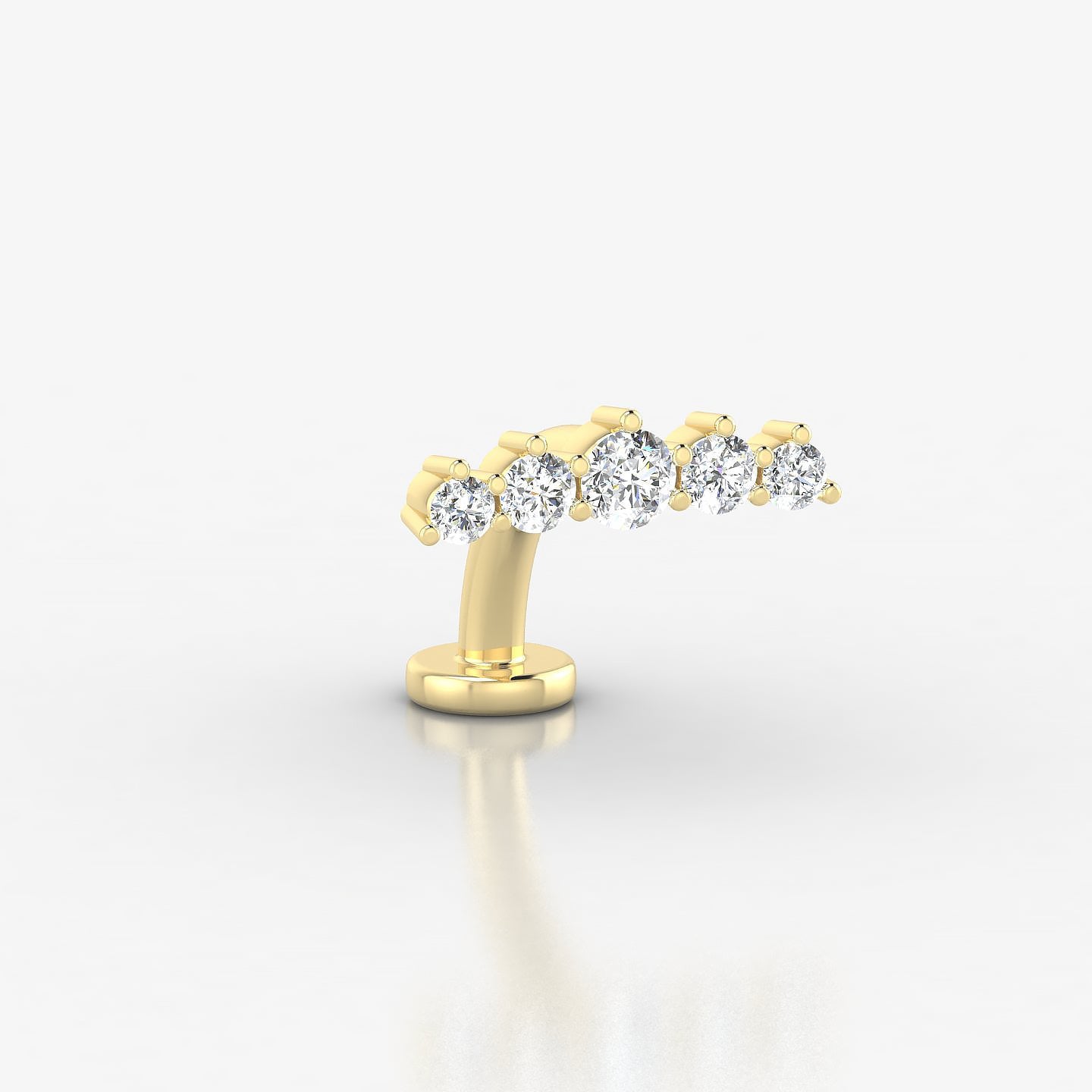 Justice | 18k Yellow Gold 12 mm 8 mm Long Diamond Floating Navel Piercing