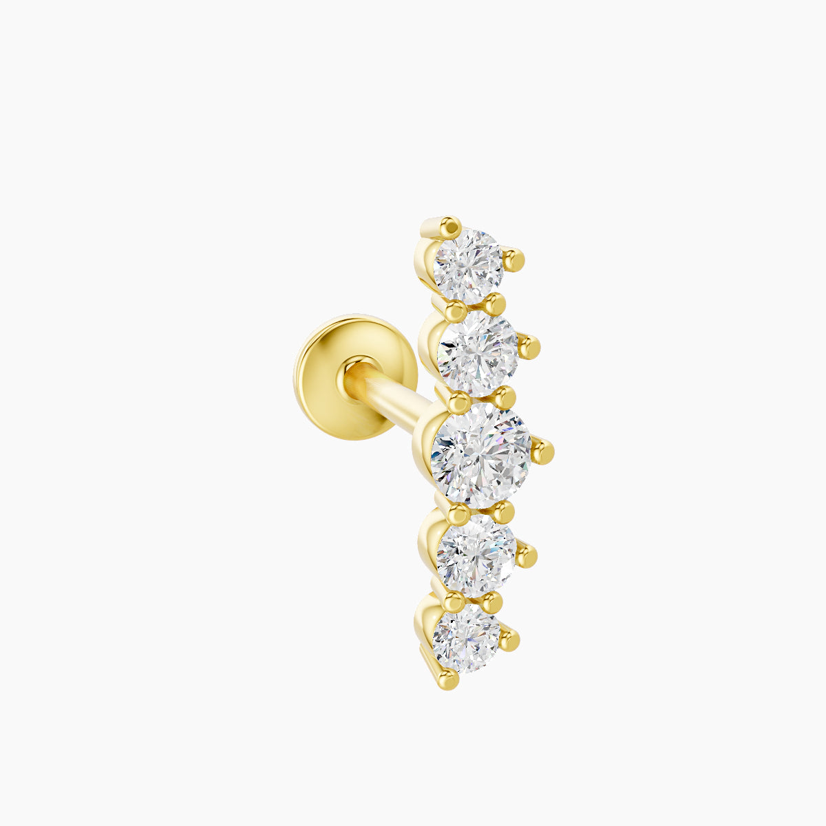 Justice | 18k Yellow Gold 12 mm 8 mm Long Diamond Piercing