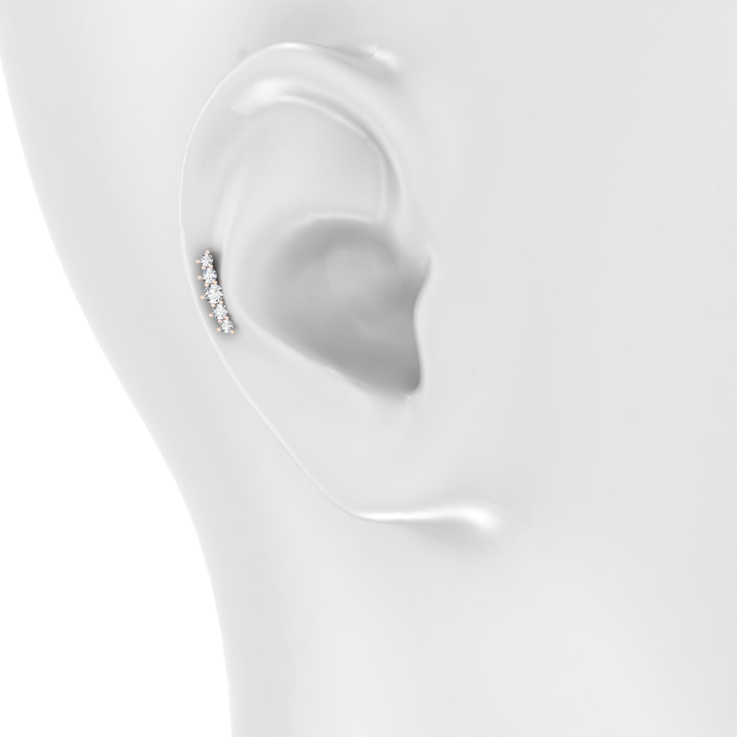 Justice | 18k Rose Gold 12 mm Long Diamond Earring