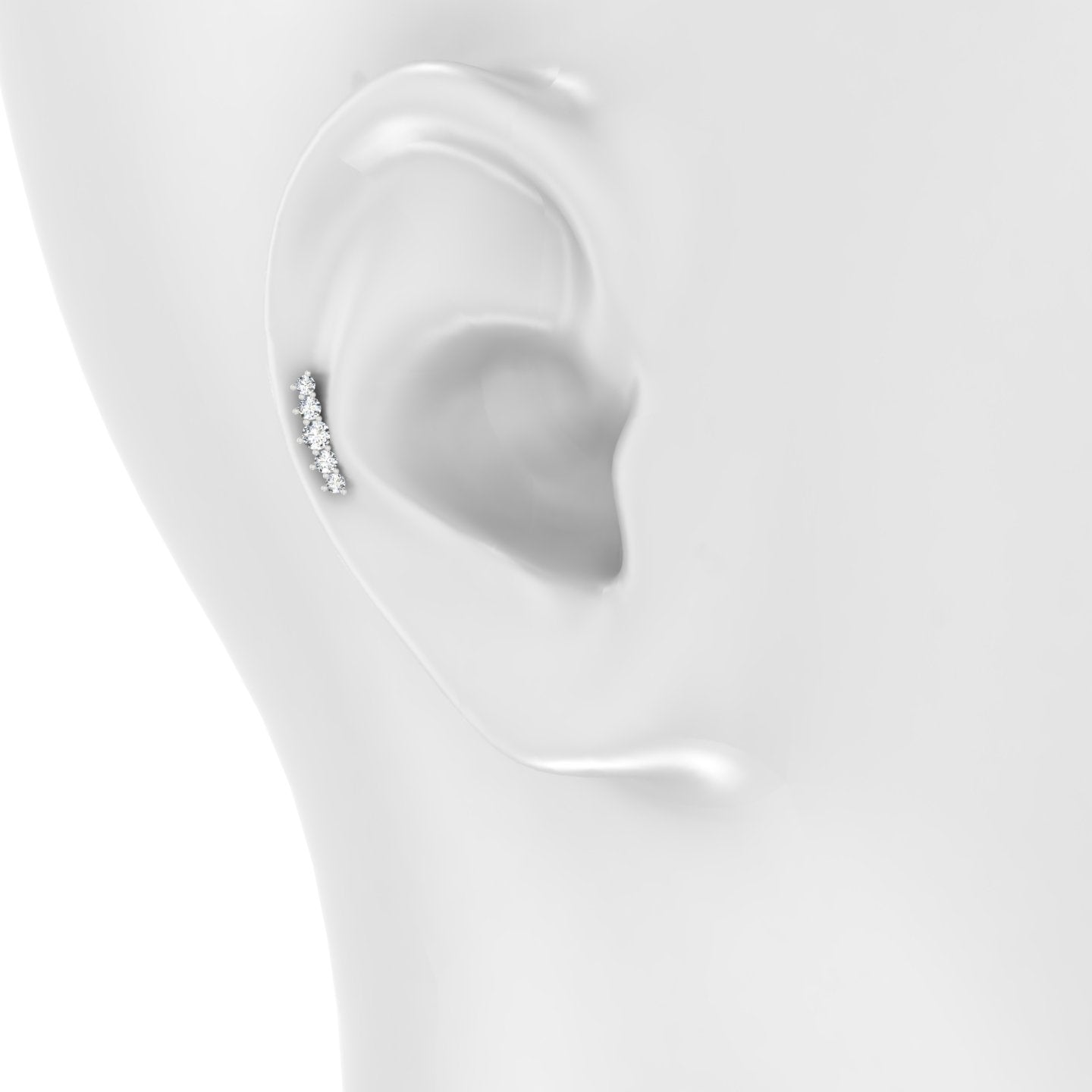 Justice | 18k White Gold 12 mm Long Diamond Earring