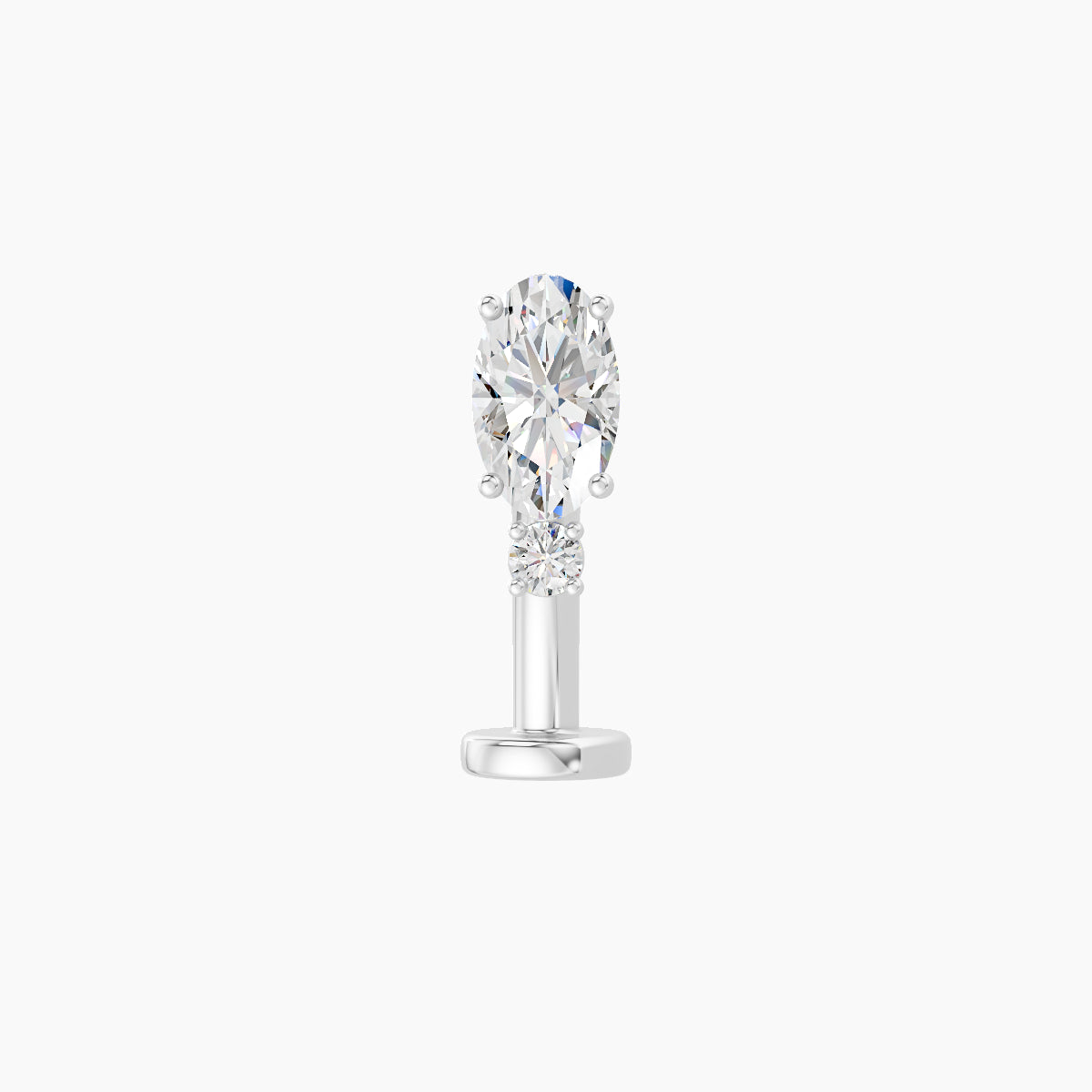 Kali | 18k White Gold 6.5 mm 10 mm Diamond Floating Navel Piercing