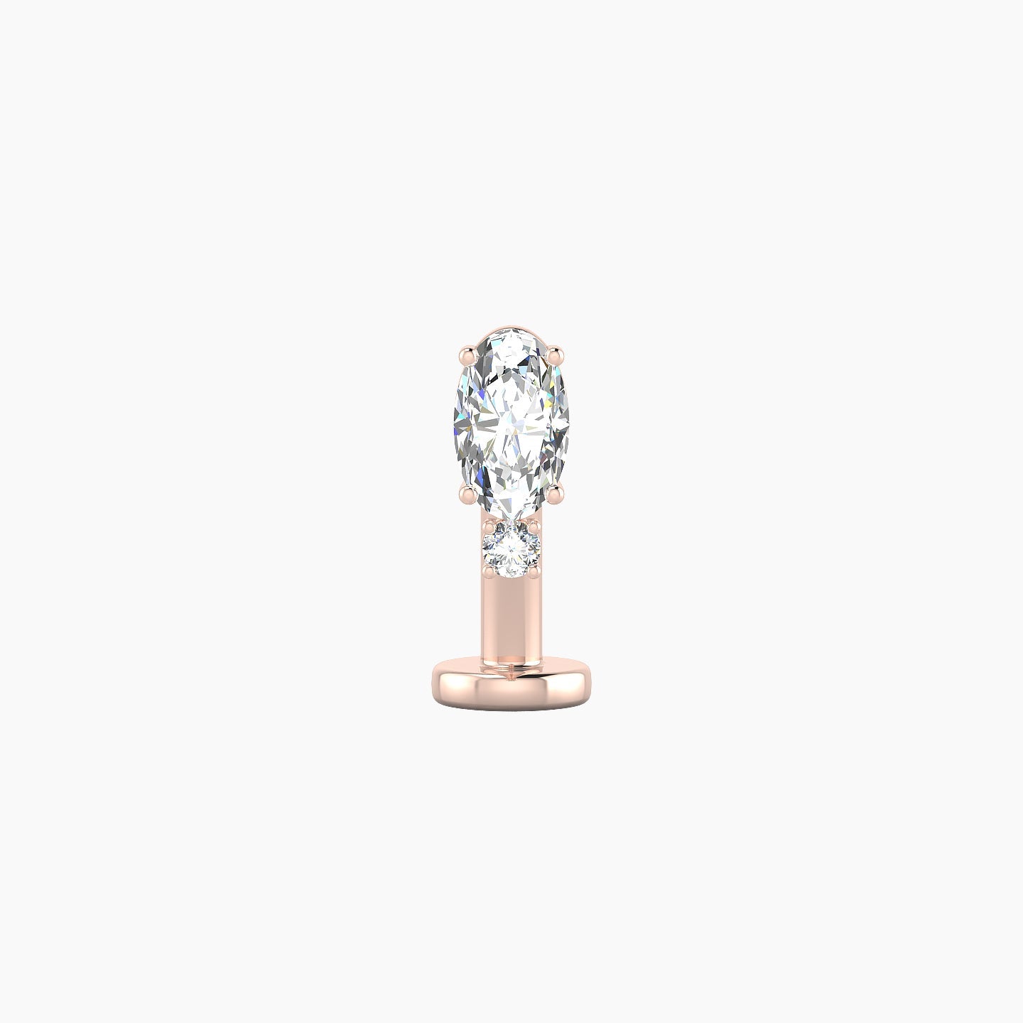 Kali | 18k Rose Gold 6.5 mm 10 mm Diamond Floating Navel Piercing