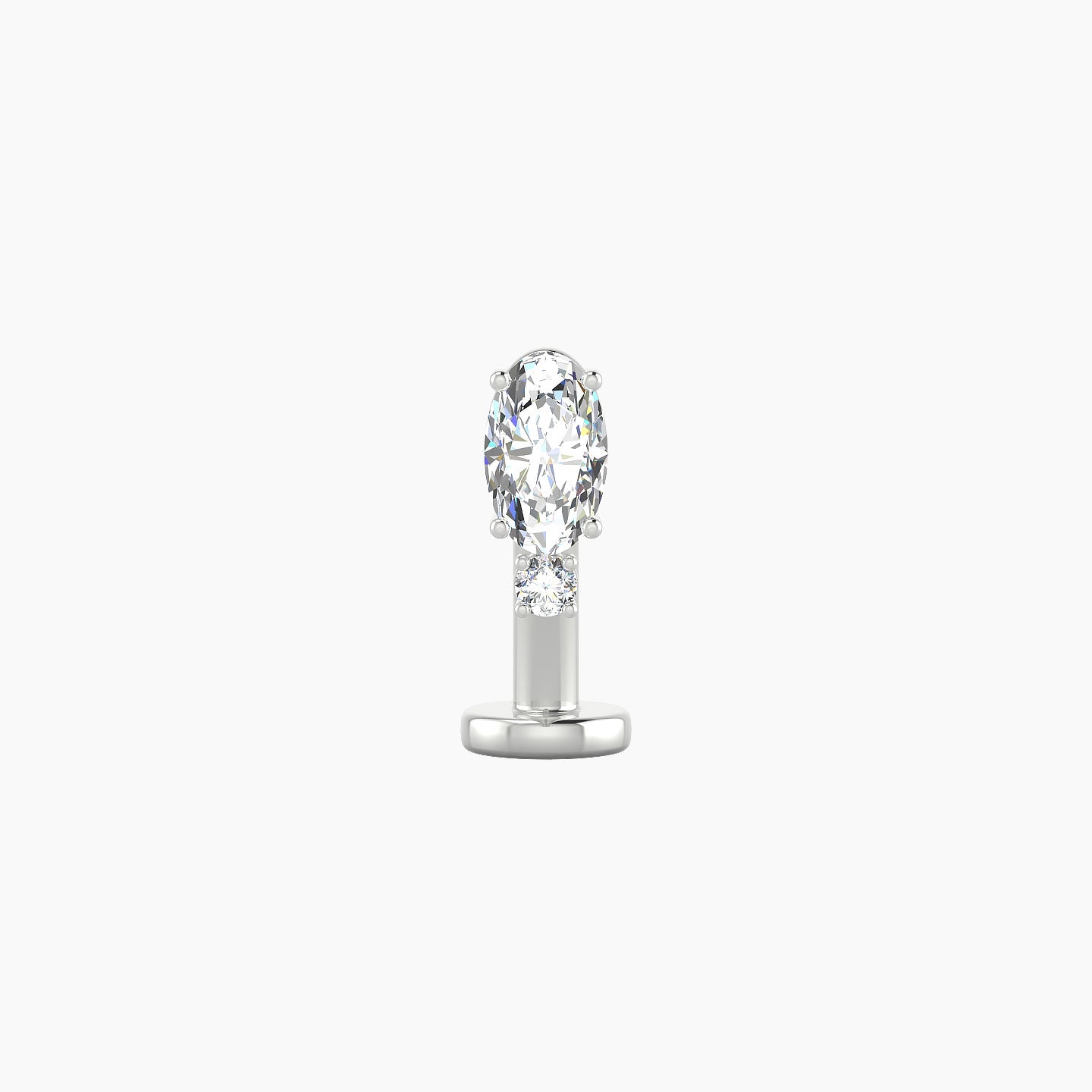 Kali | 18k White Gold 6.5 mm 10 mm Diamond Floating Navel Piercing