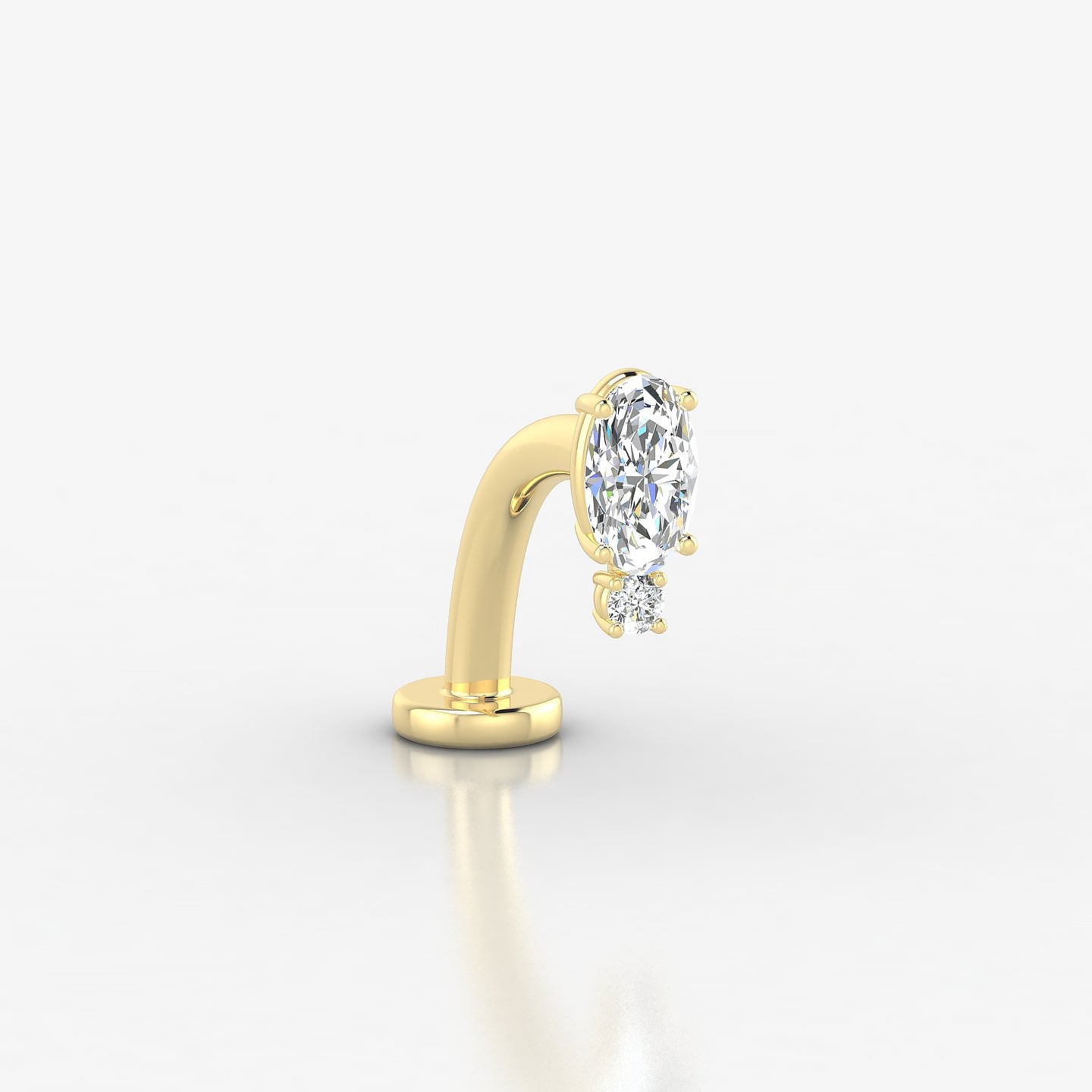 Kali | 18k Yellow Gold 6.5 mm 10 mm Diamond Floating Navel Piercing