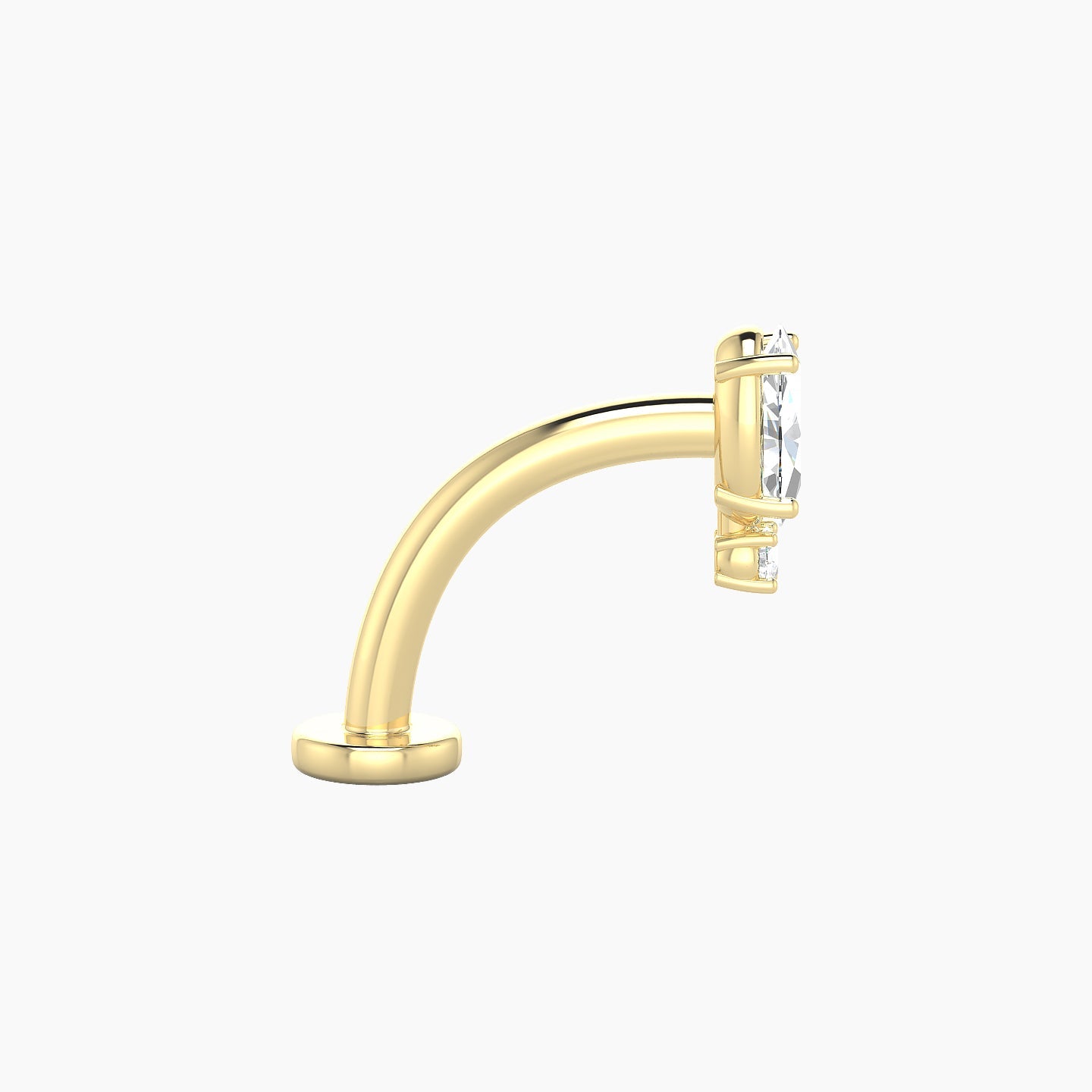 Kali | 18k Yellow Gold 6.5 mm 10 mm Diamond Floating Navel Piercing