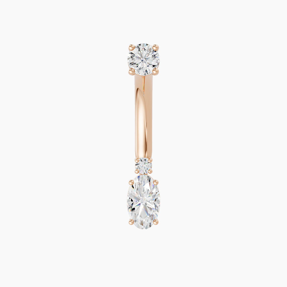 Kali | 18k Rose Gold 6.5 mm 10 mm Diamond Navel Piercing